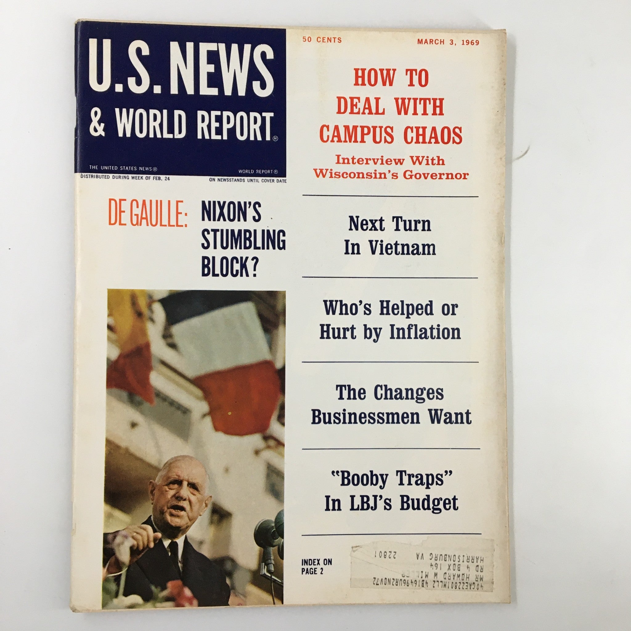 US News & World Report Magazine March 3 1969 How To Deal with Campus Chaos