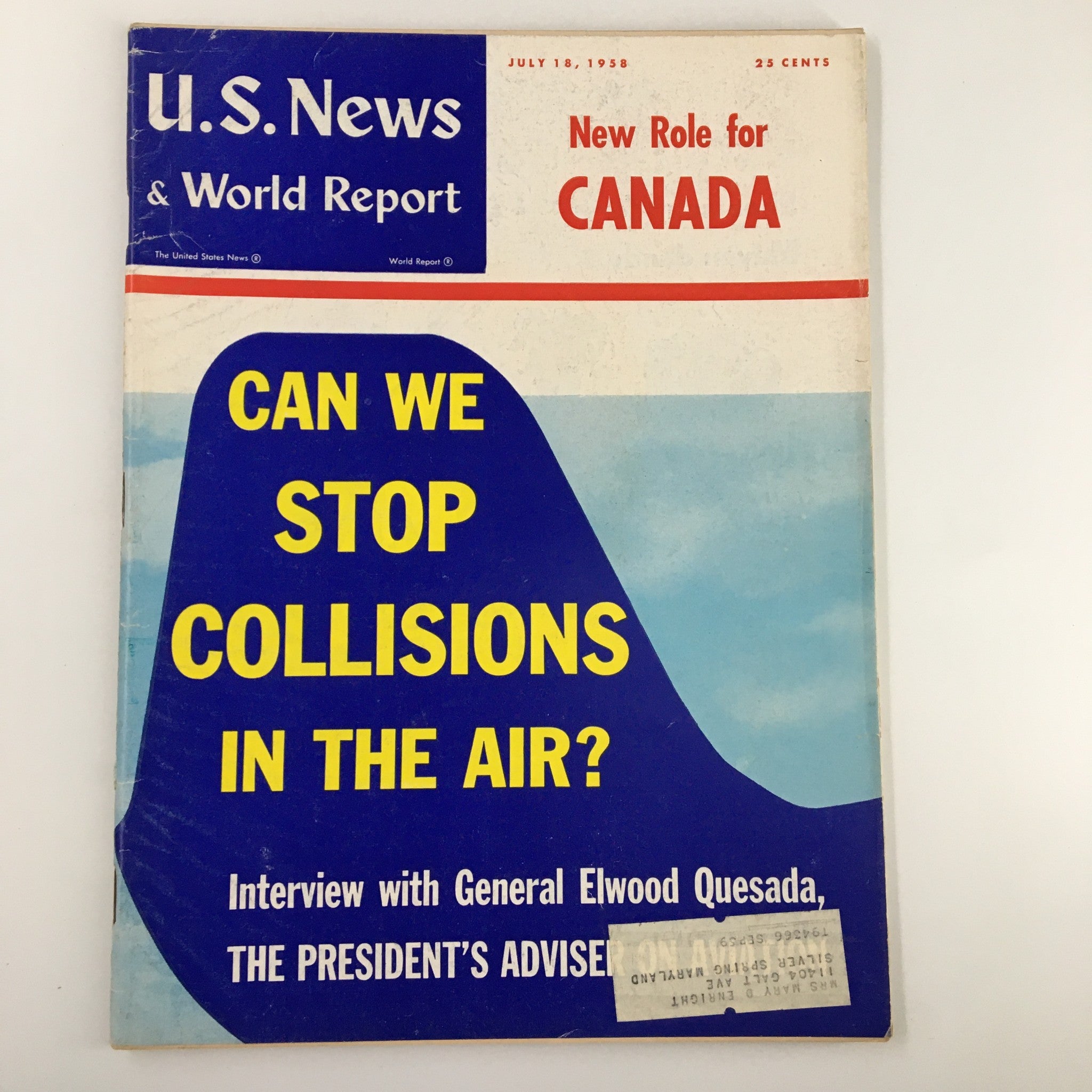 US News & World Report Magazine July 18 1958 Can We Stop Collisions In The Air?