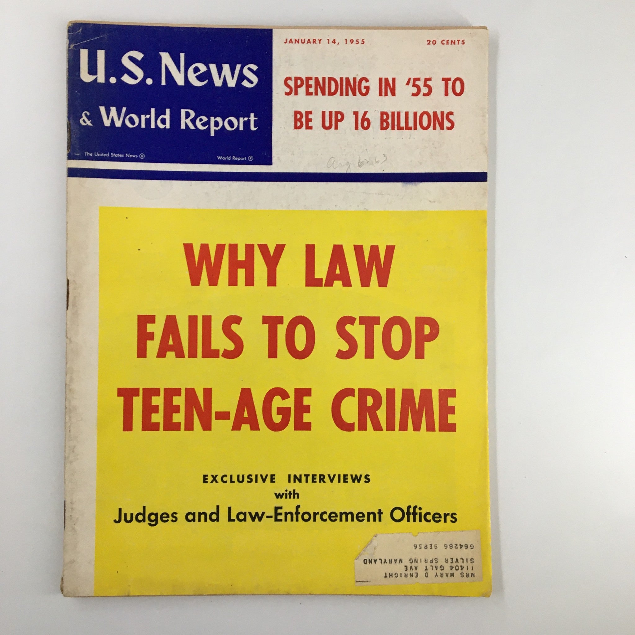 US News & World Report Magazine January 14 1955 Why Law Fails To Stop Teen Crime