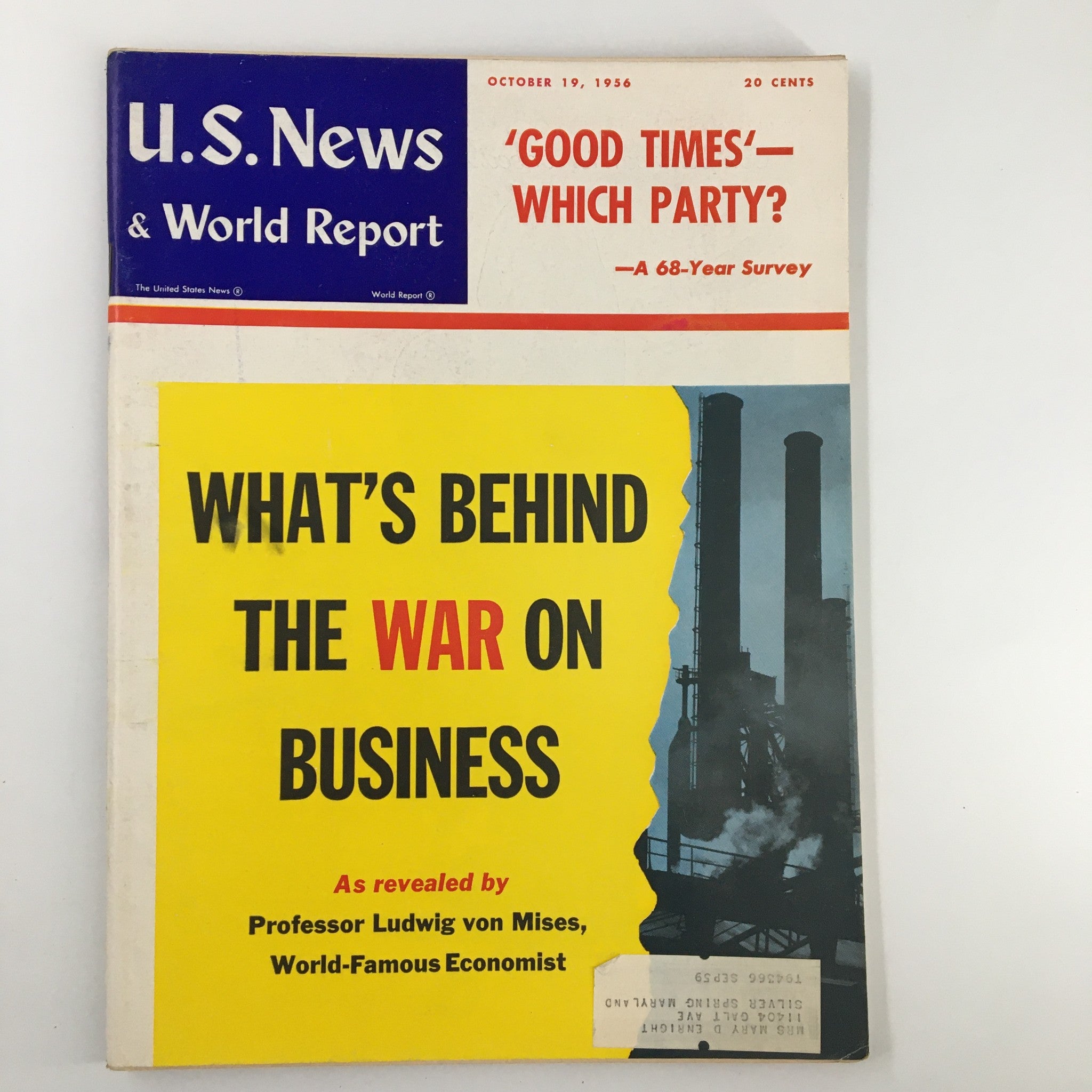 US News & World Report Magazine October 19 1956 What's Behind The War Business