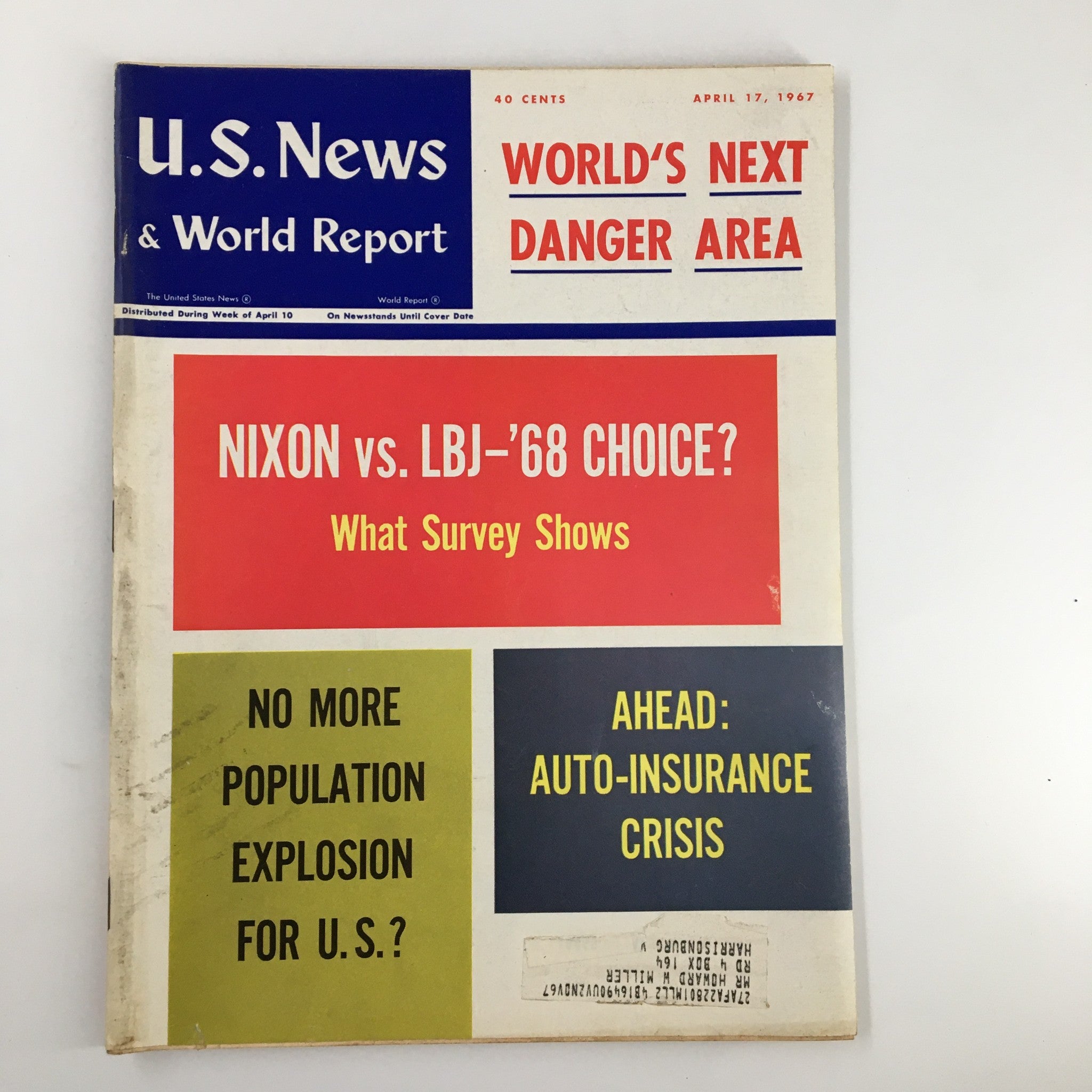 US News & World Report Magazine April 17 1967 Richard Nixon vs Lyndon B. Johnson