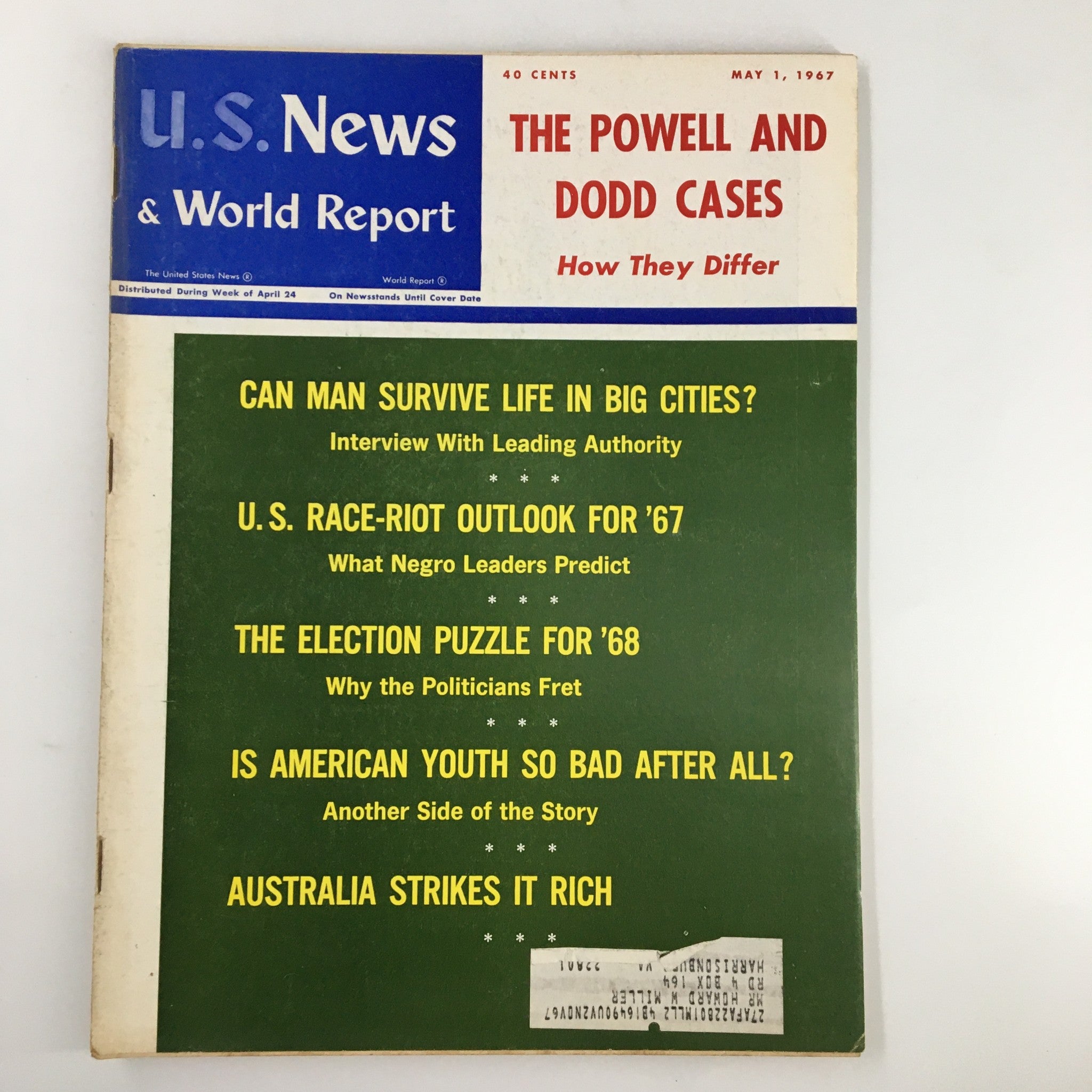 US News & World Report Magazine May 1 1967 The Powell and Dodd Cases