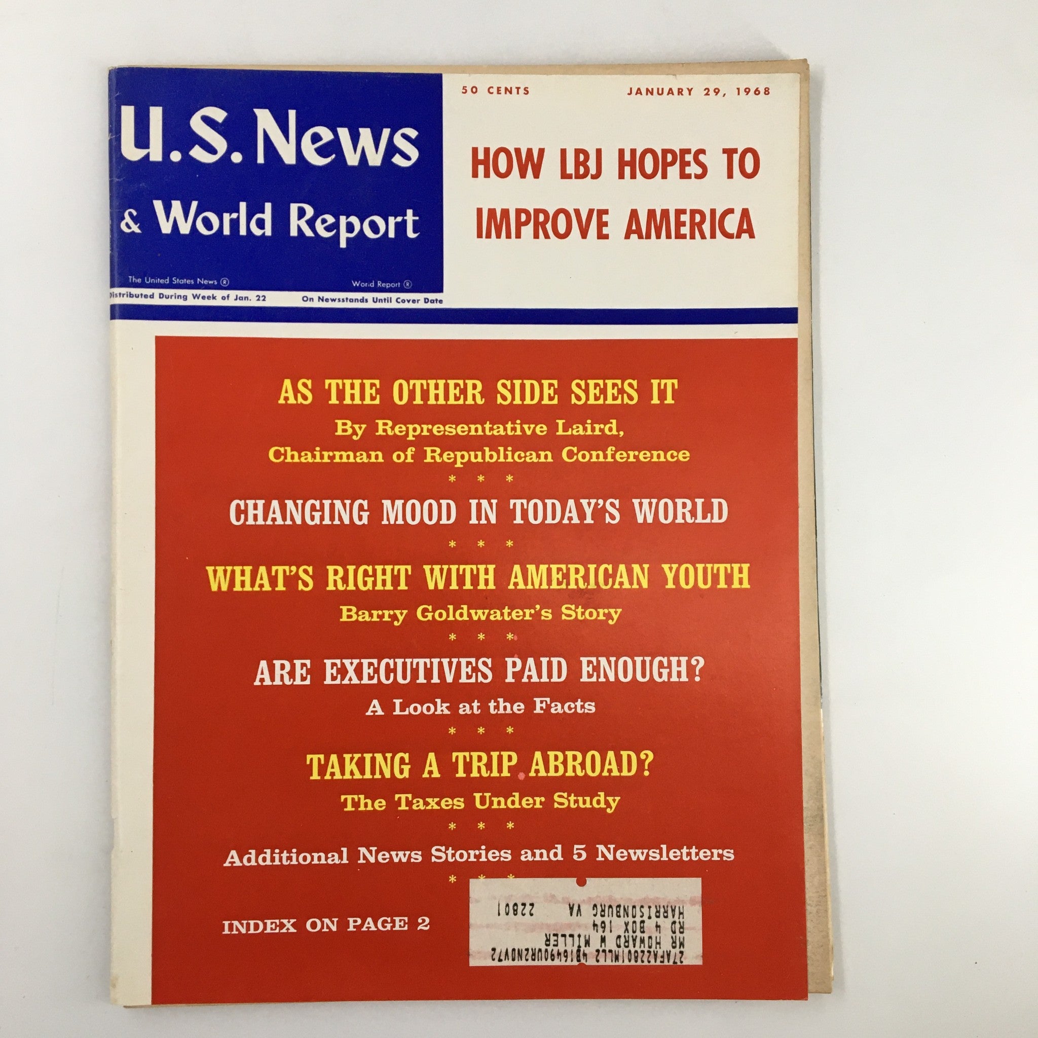 US News & World Report Magazine January 29 1968 How LBJ Hopes to Improve America