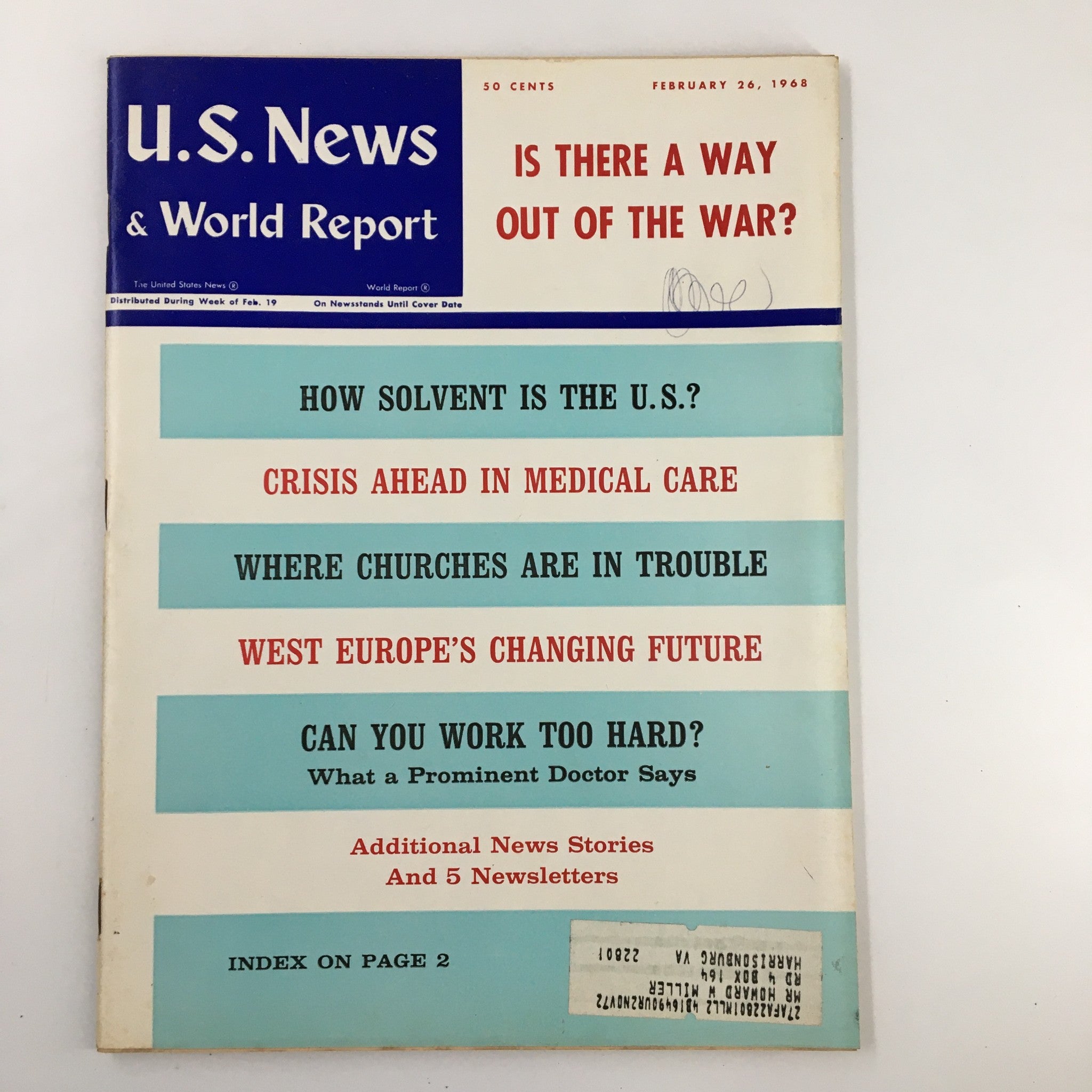 US News & World Report Magazine February 26 1968 Is There A Way Out of the War?