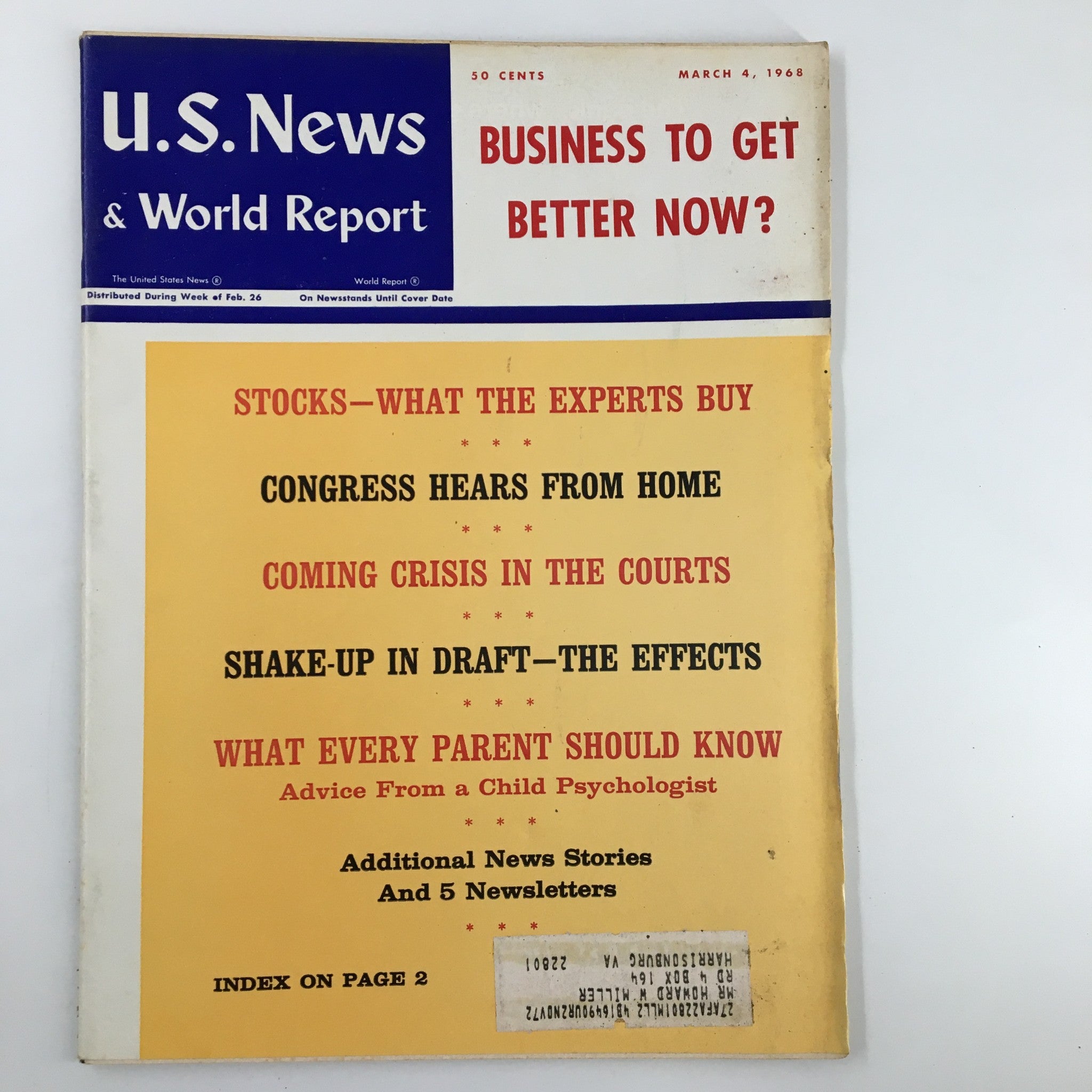 US News & World Report Magazine March 4 1968 Stocks What The Experts Buy