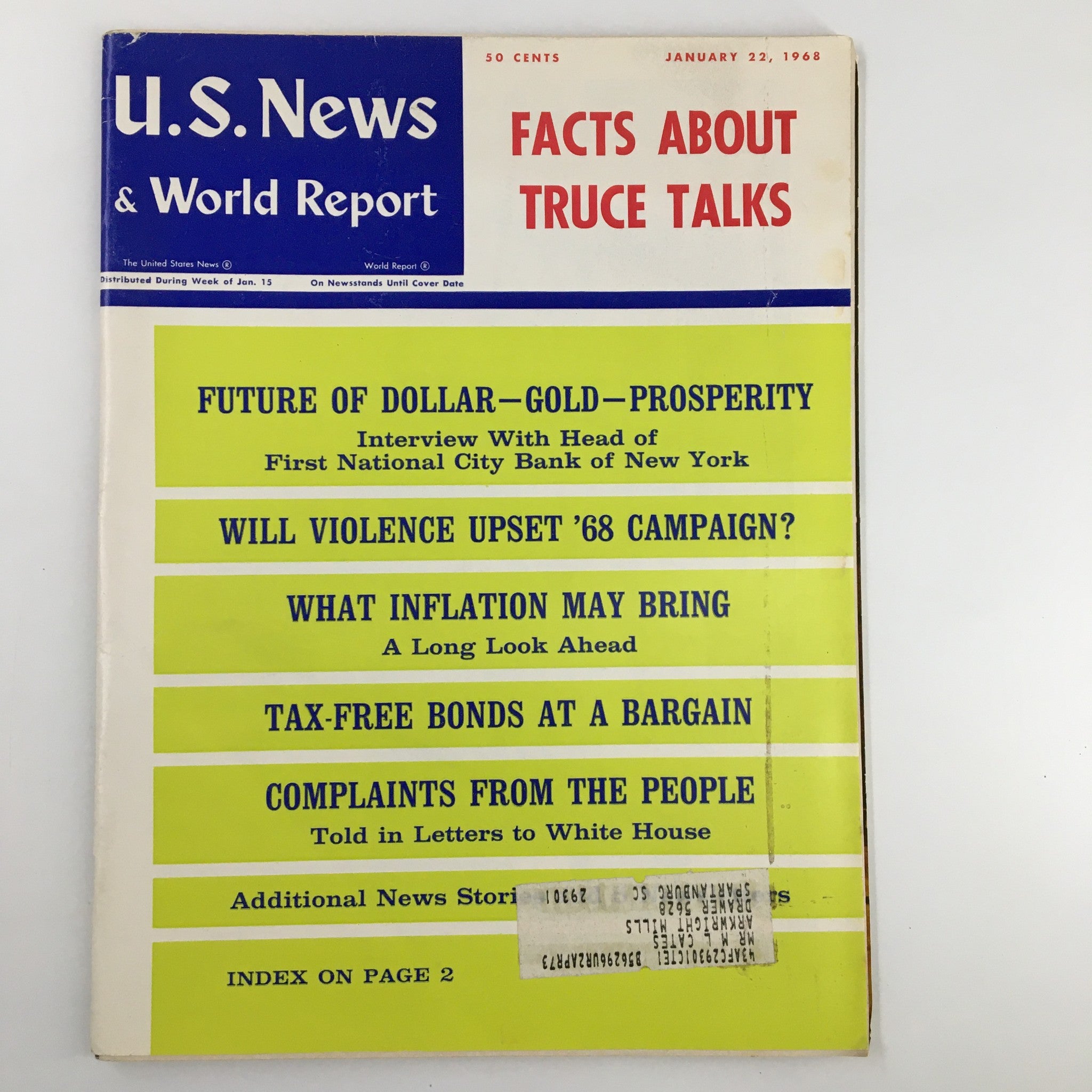 US News & World Report Magazine January 22 1968 Tax-Free Bonds at a Bargain