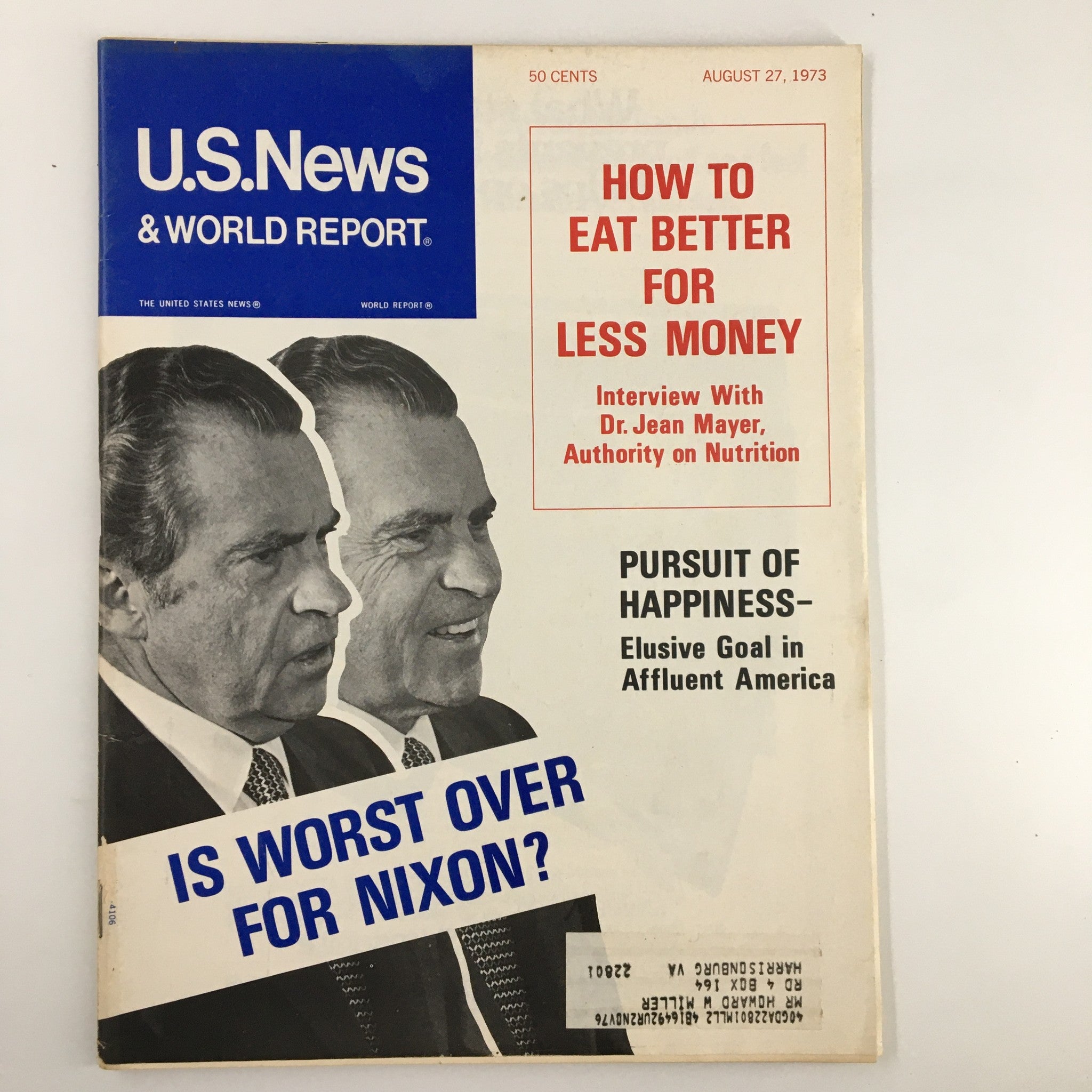 US News & World Report Magazine August 27 1973 Is Worst Over for Richard Nixon?