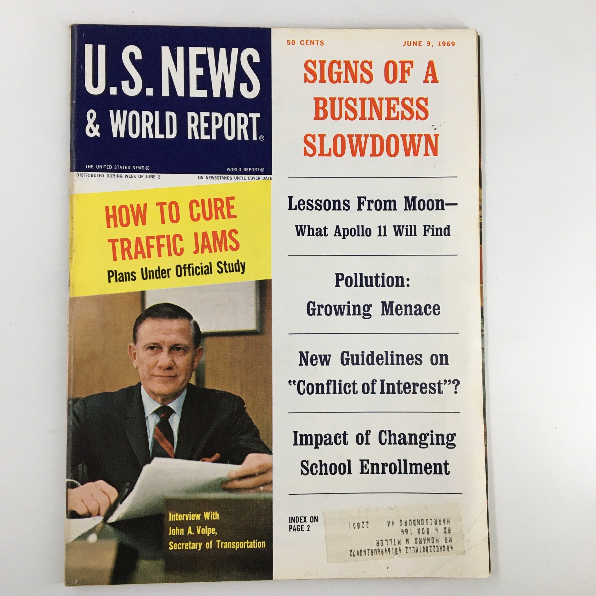 US News & World Report Magazine June 9 1969 Interview with John A. Volpe