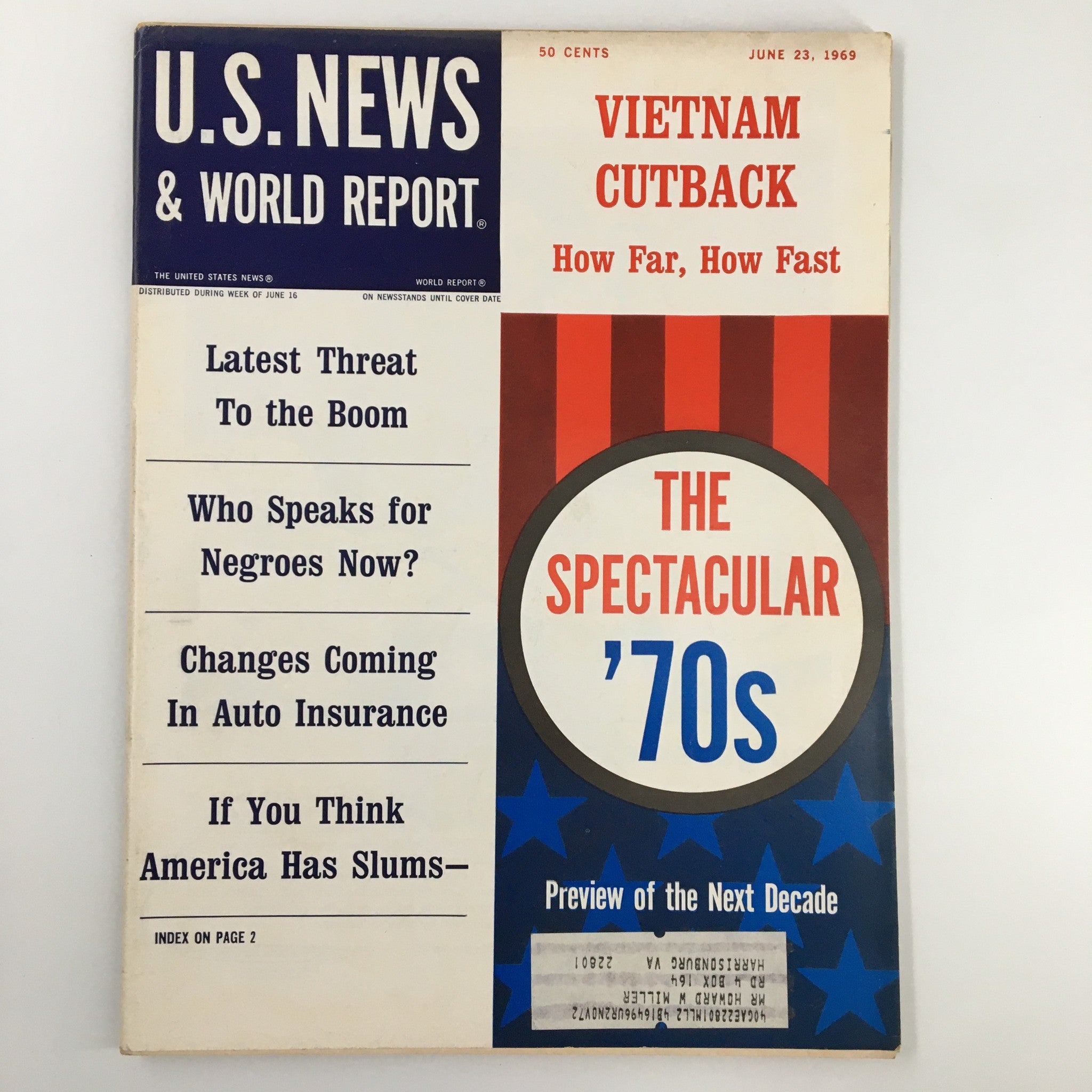 US News & World Report Magazine June 23 1969 Latest Threat To The Boom