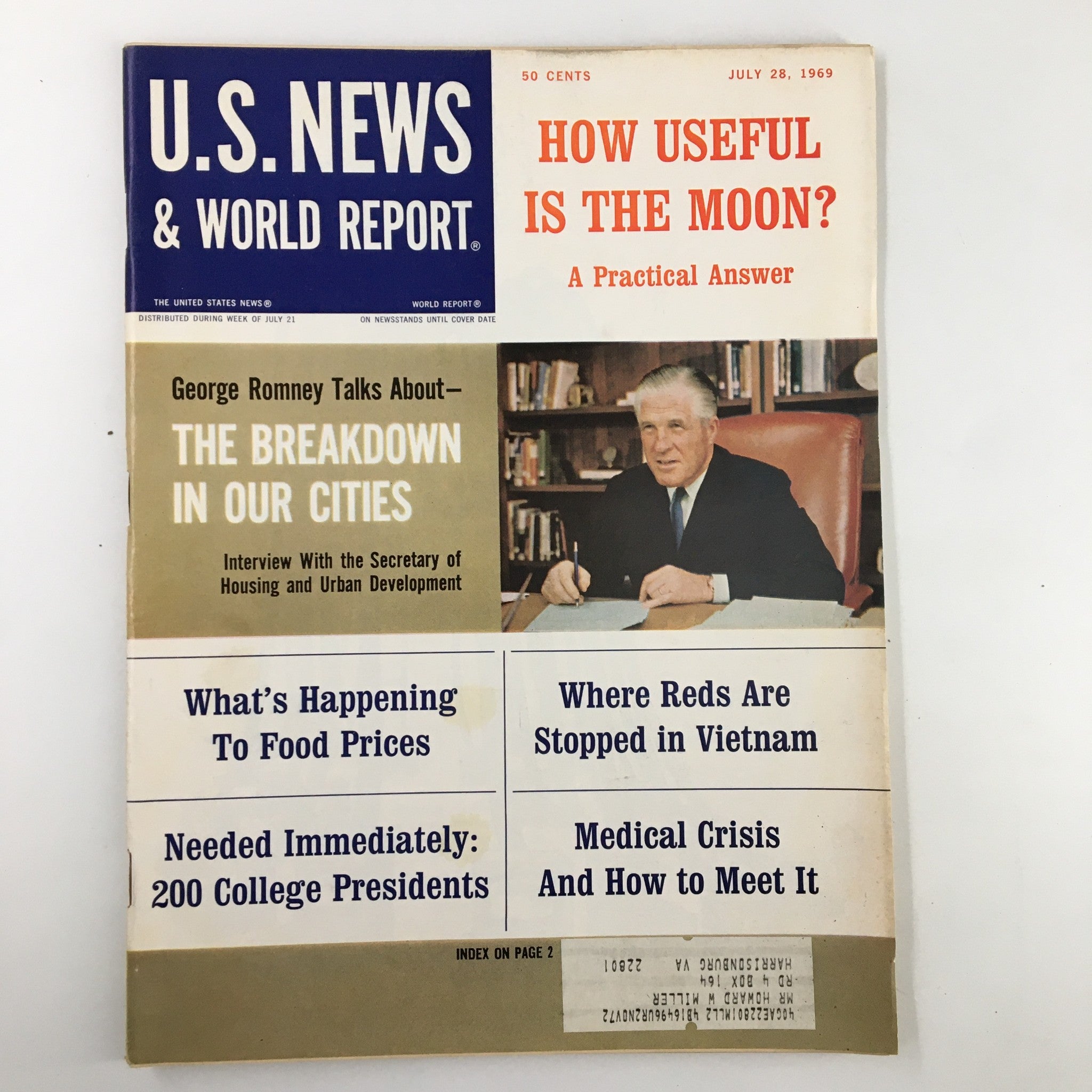 US News & World Report Magazine July 28 1969 Interview with George Romney