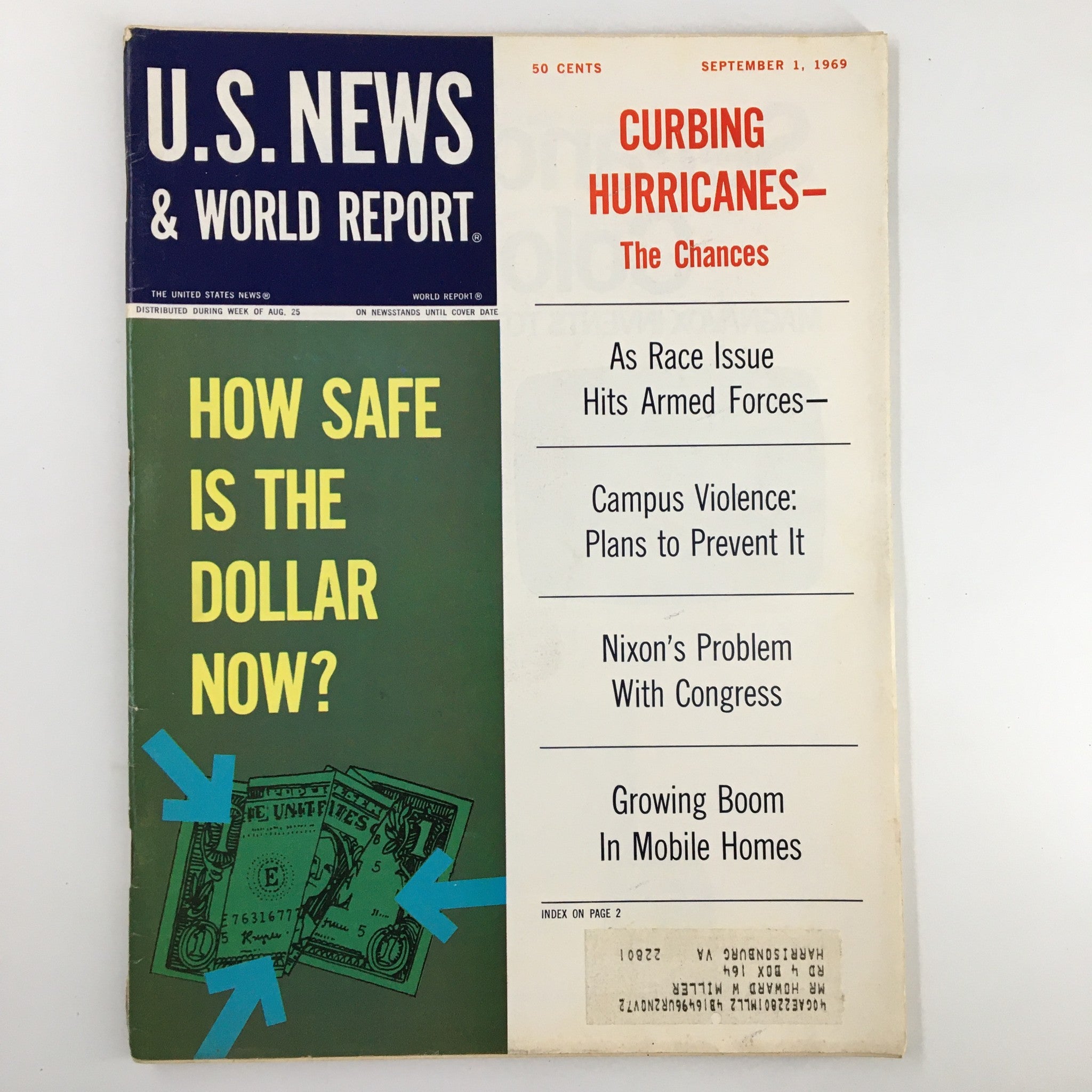 US News & World Report Magazine September 1 1969 How Safe Is The Dollar Now