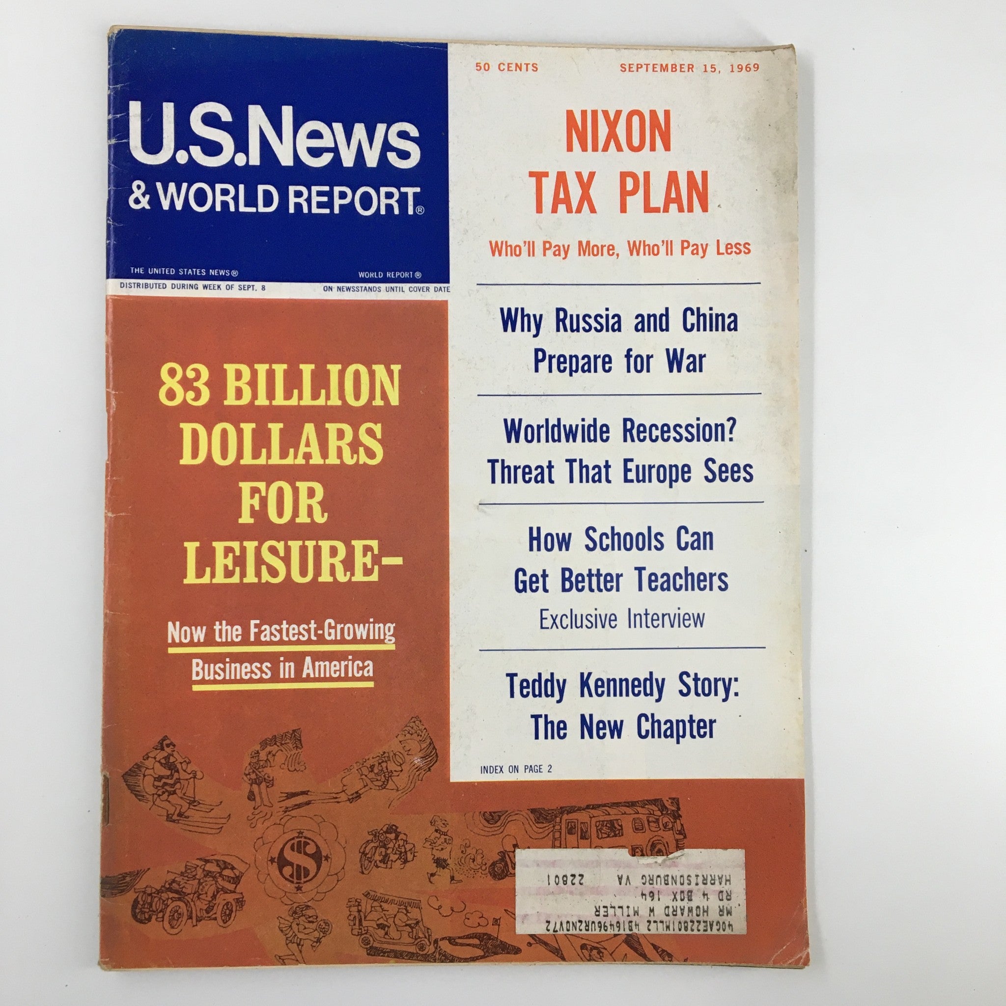 US News & World Report Magazine September 15 1969 Richard Nixon Tax Plan