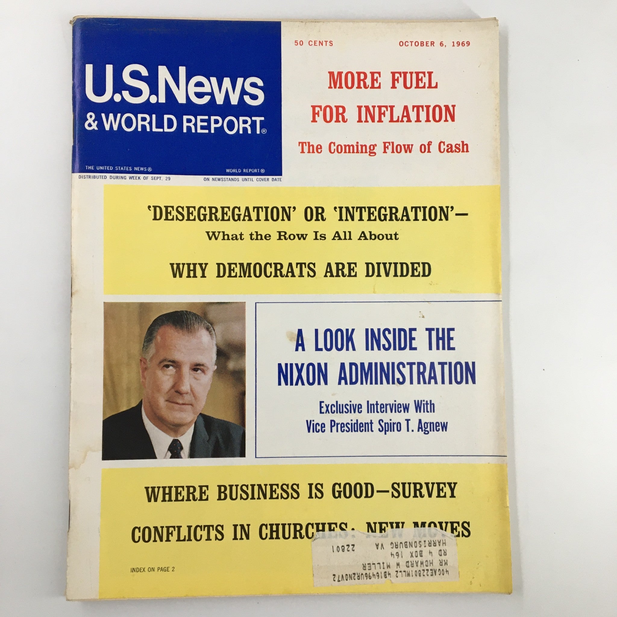 US News & World Report Magazine October 6 1969 Interview with Spiro T. Agnew