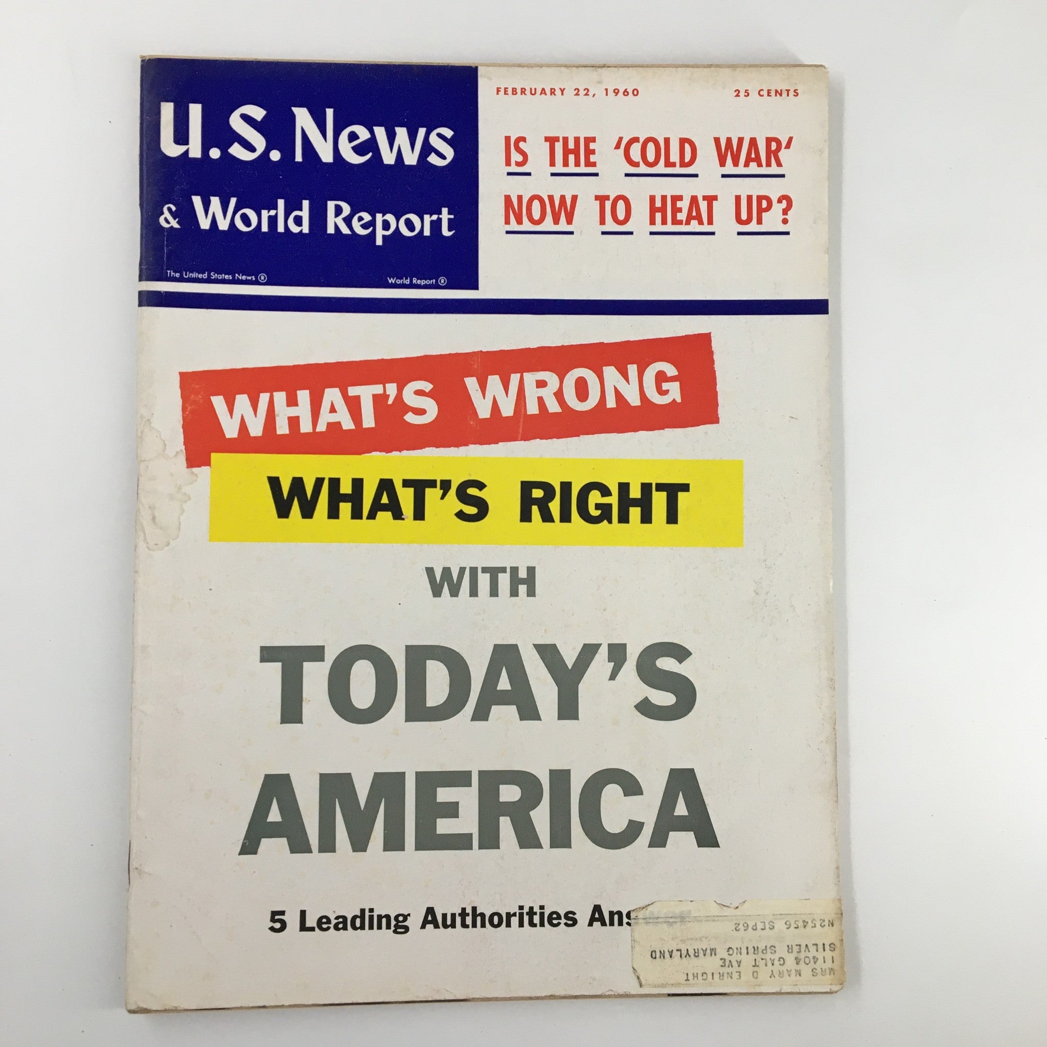 US News & World Report Magazine February 22 1960 Is The Cold War Now To Heat Up?