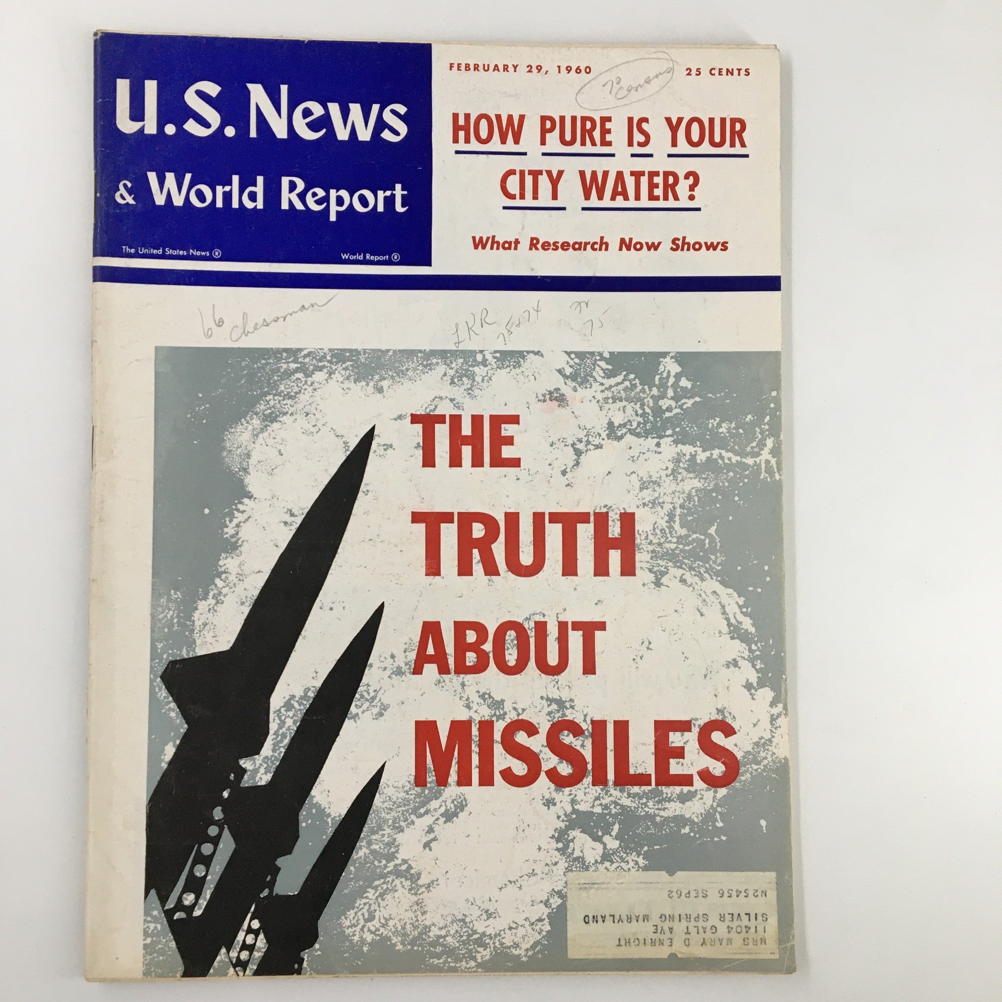 US News & World Report Magazine February 29 1960 How Pure Is Your City Water?