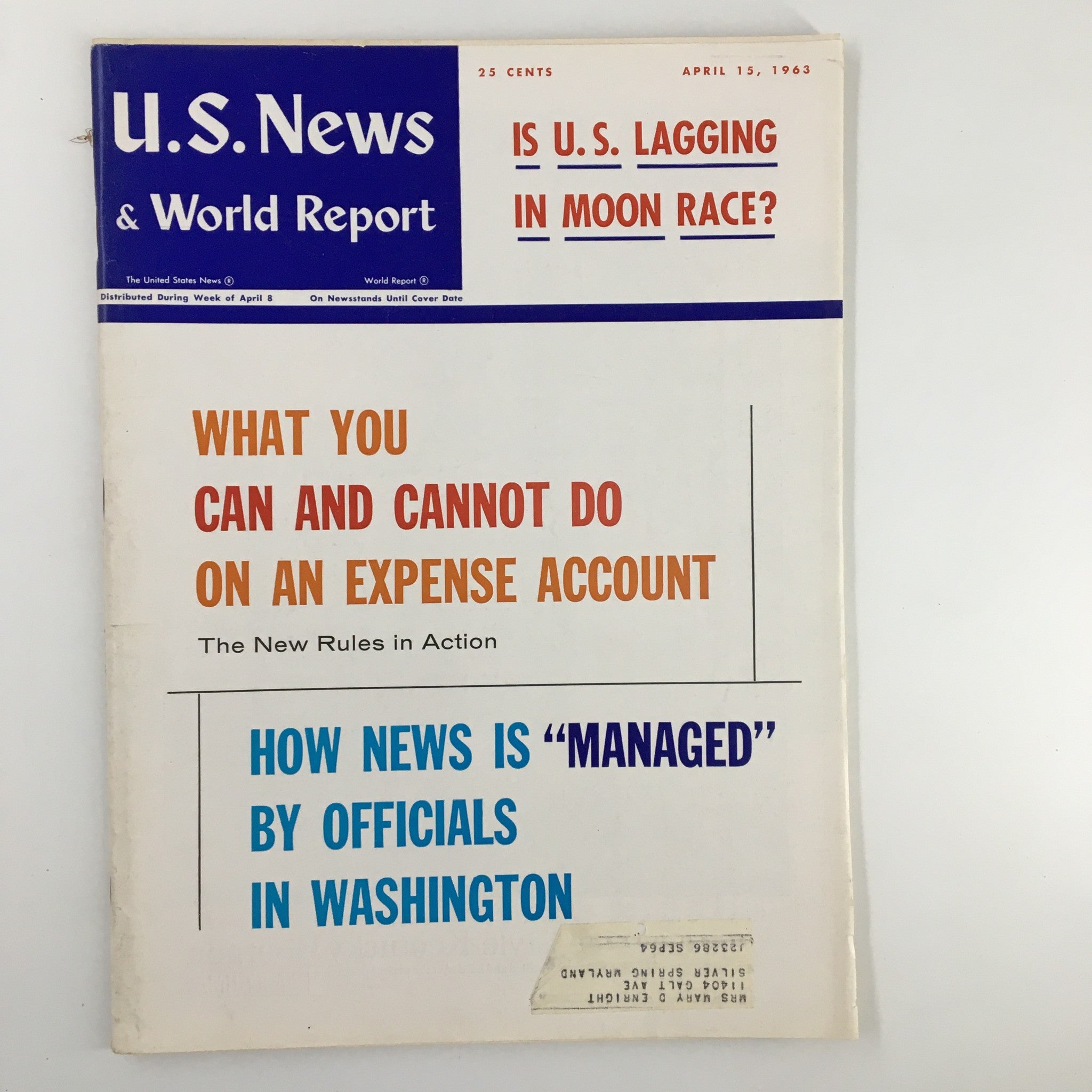 US News & World Report Magazine April 15 1963 Is U.S. Lagging In Moon Race?