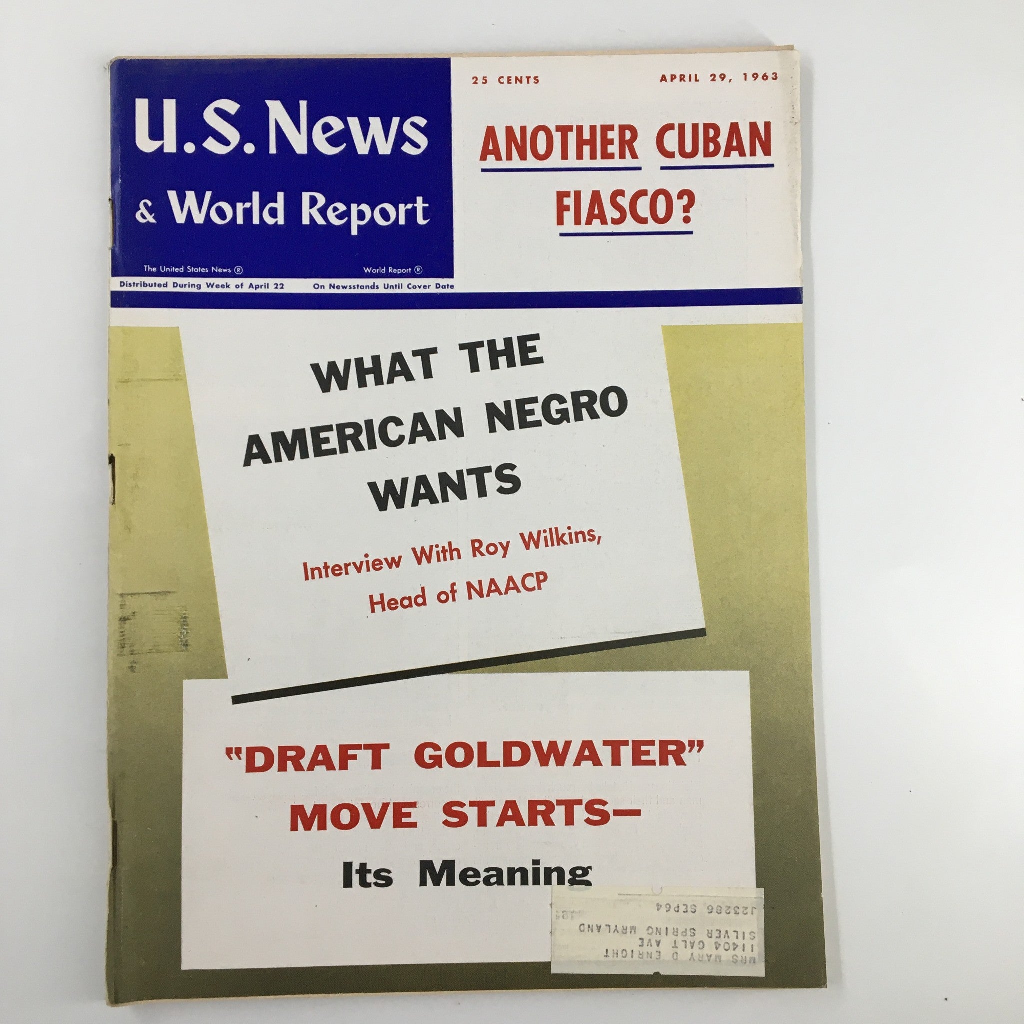 US News & World Report Magazine April 29 1963 What The American Negro Wants