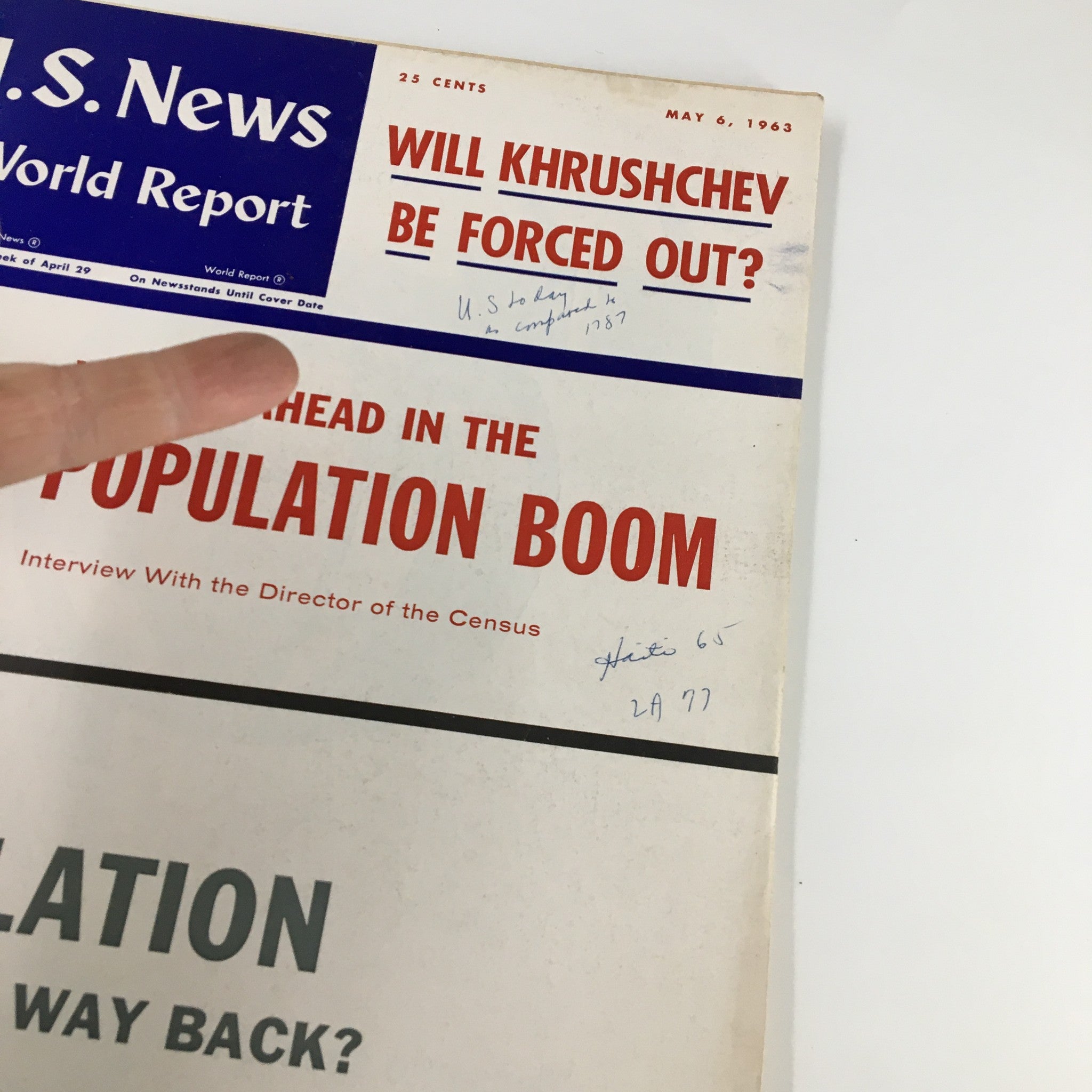 US News & World Report Magazine May 6 1963 Will Nikita Khruschev Be Forced Out?