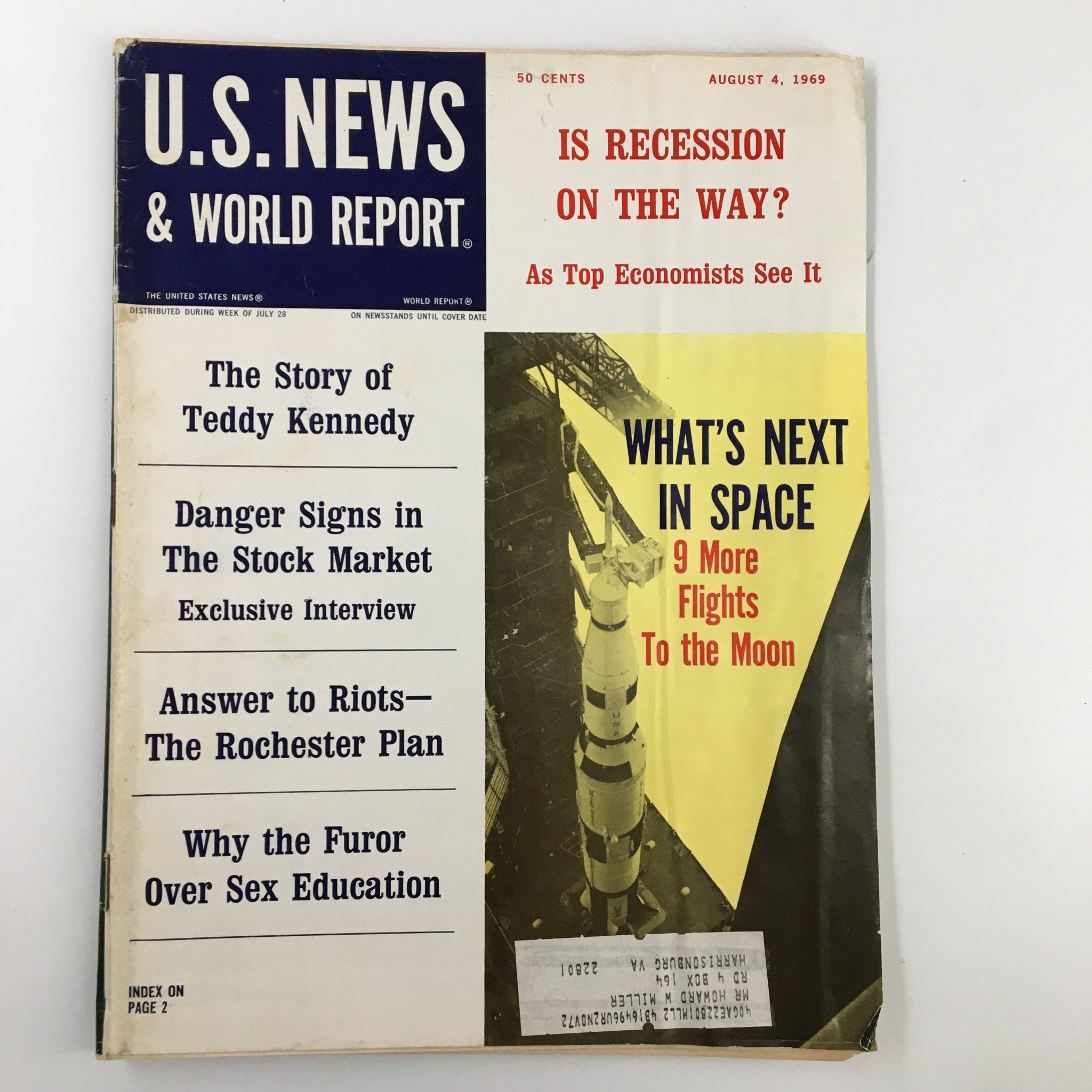 US News & World Report Magazine August 4 1969 The Story of Ted Kennedy