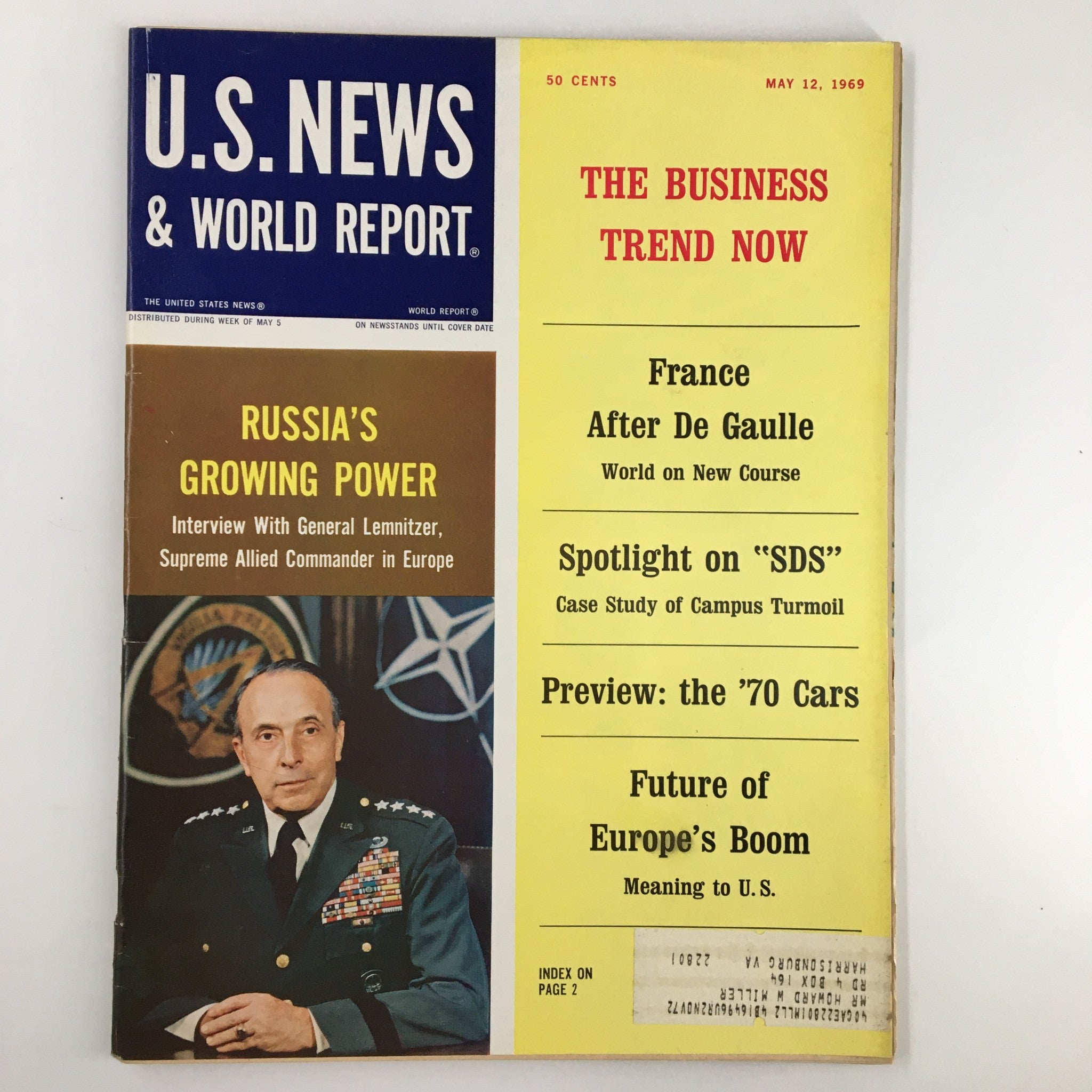 US News & World Report Magazine May 12 1969 France After Charles De Gaulle