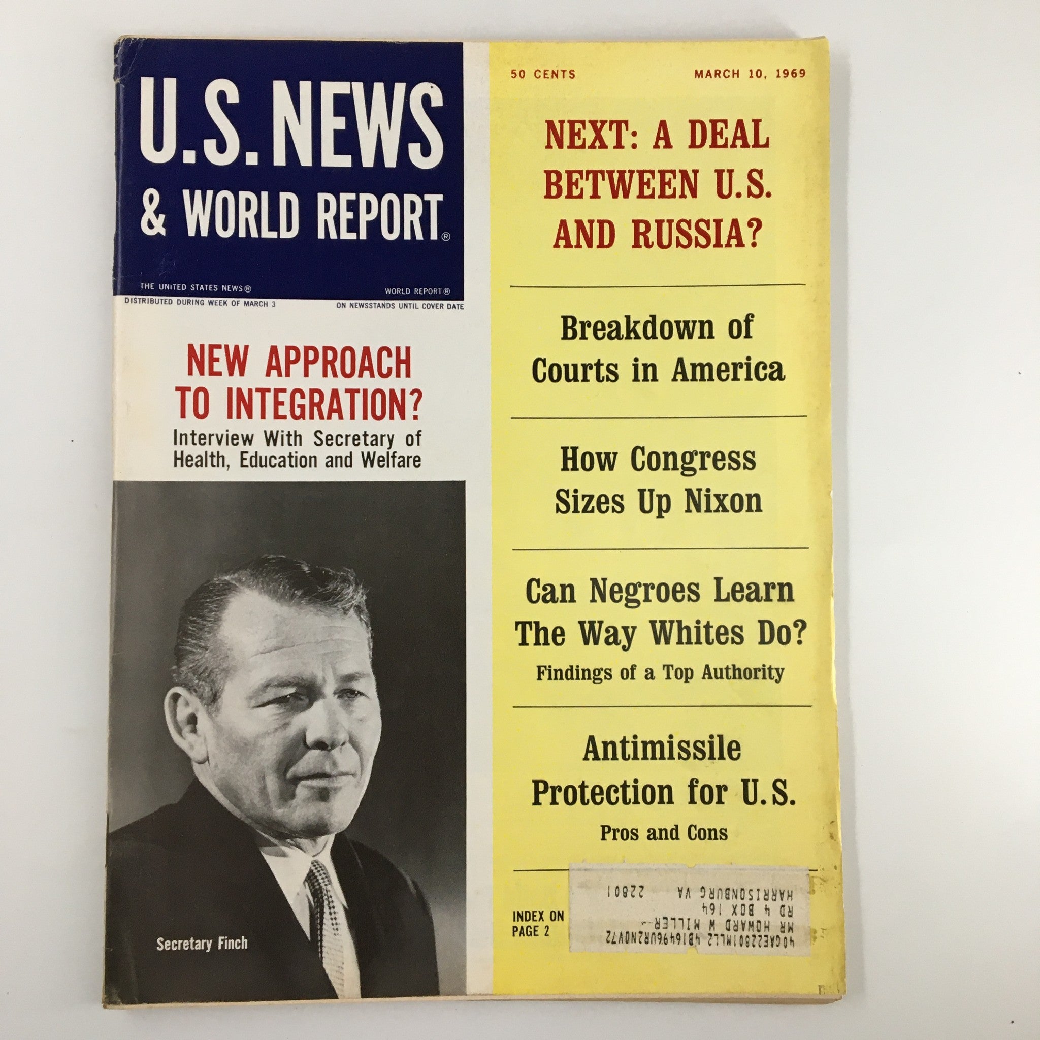 US News & World Report Magazine March 10 1969 Breakdown of Courts in America