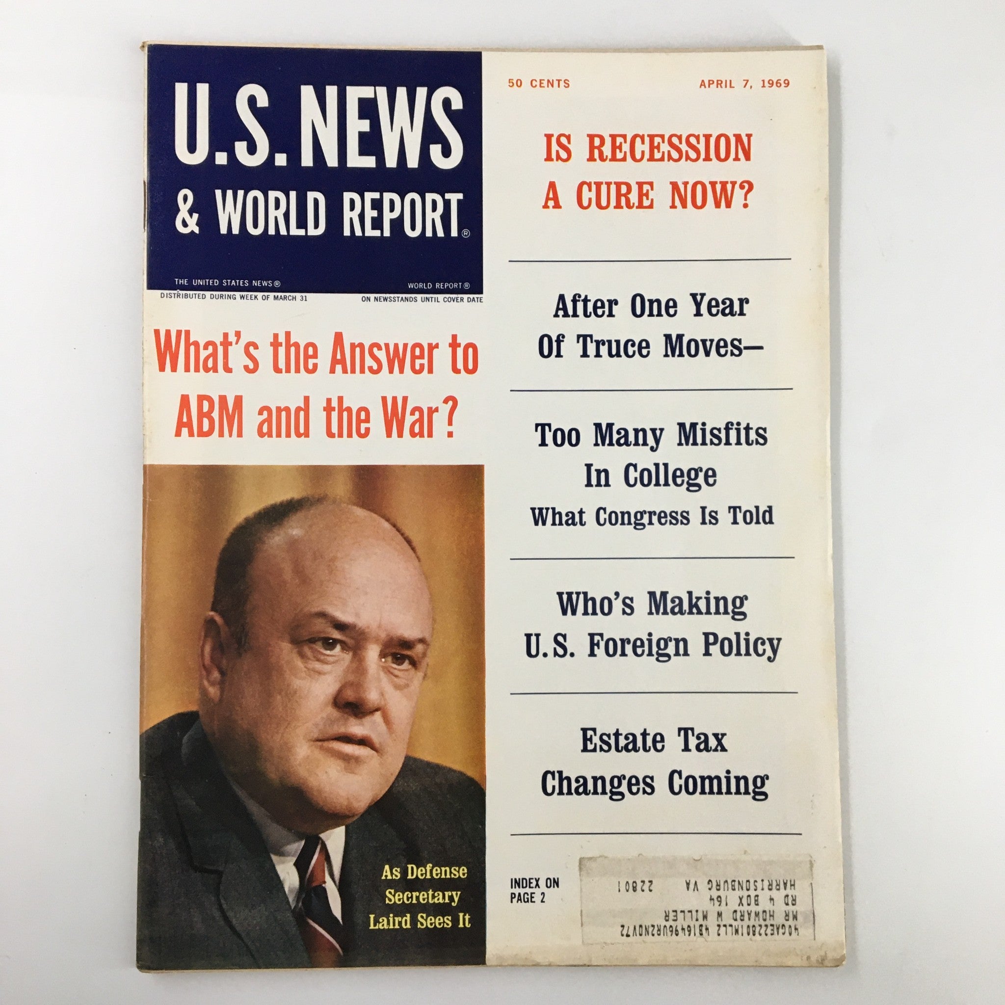 US News & World Report Magazine April 7 1969 Estate Tax Changes Counting