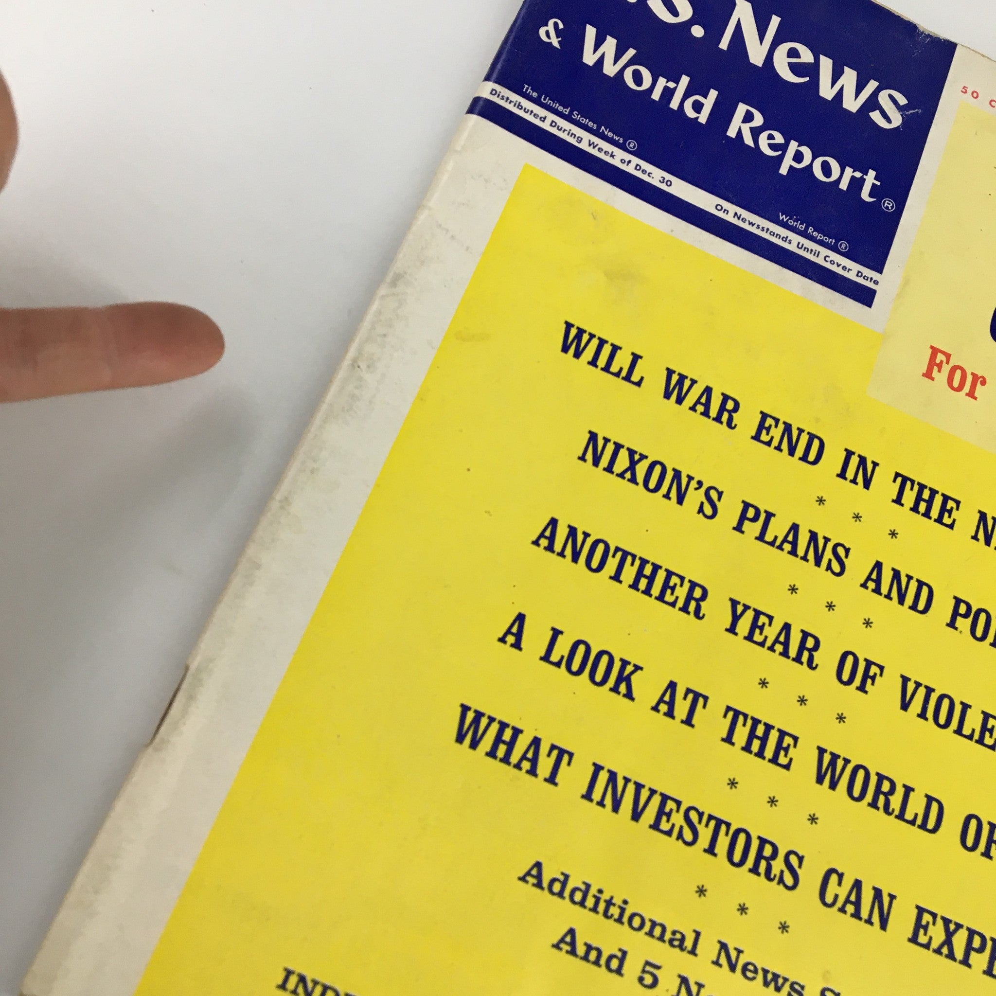 US News & World Report Magazine January 6 1969 Will War End In The New Year?