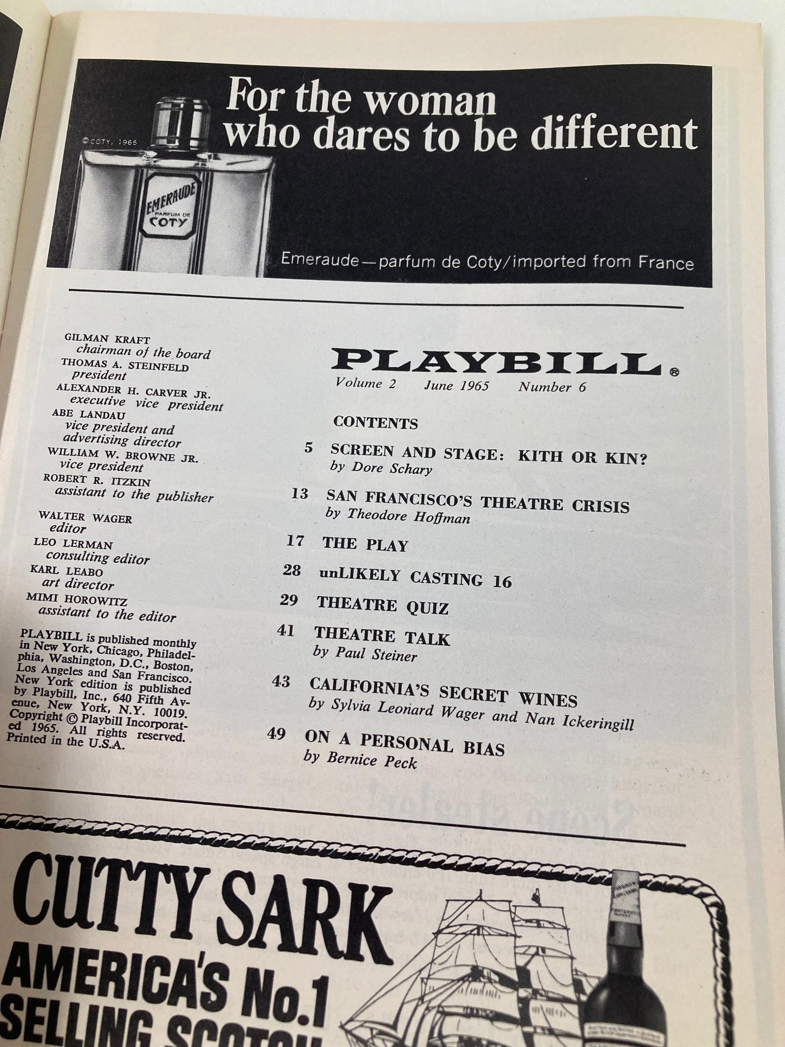 1965 Playbill St. James Theatre Carol Channing, David Burns in Hello Dolly!