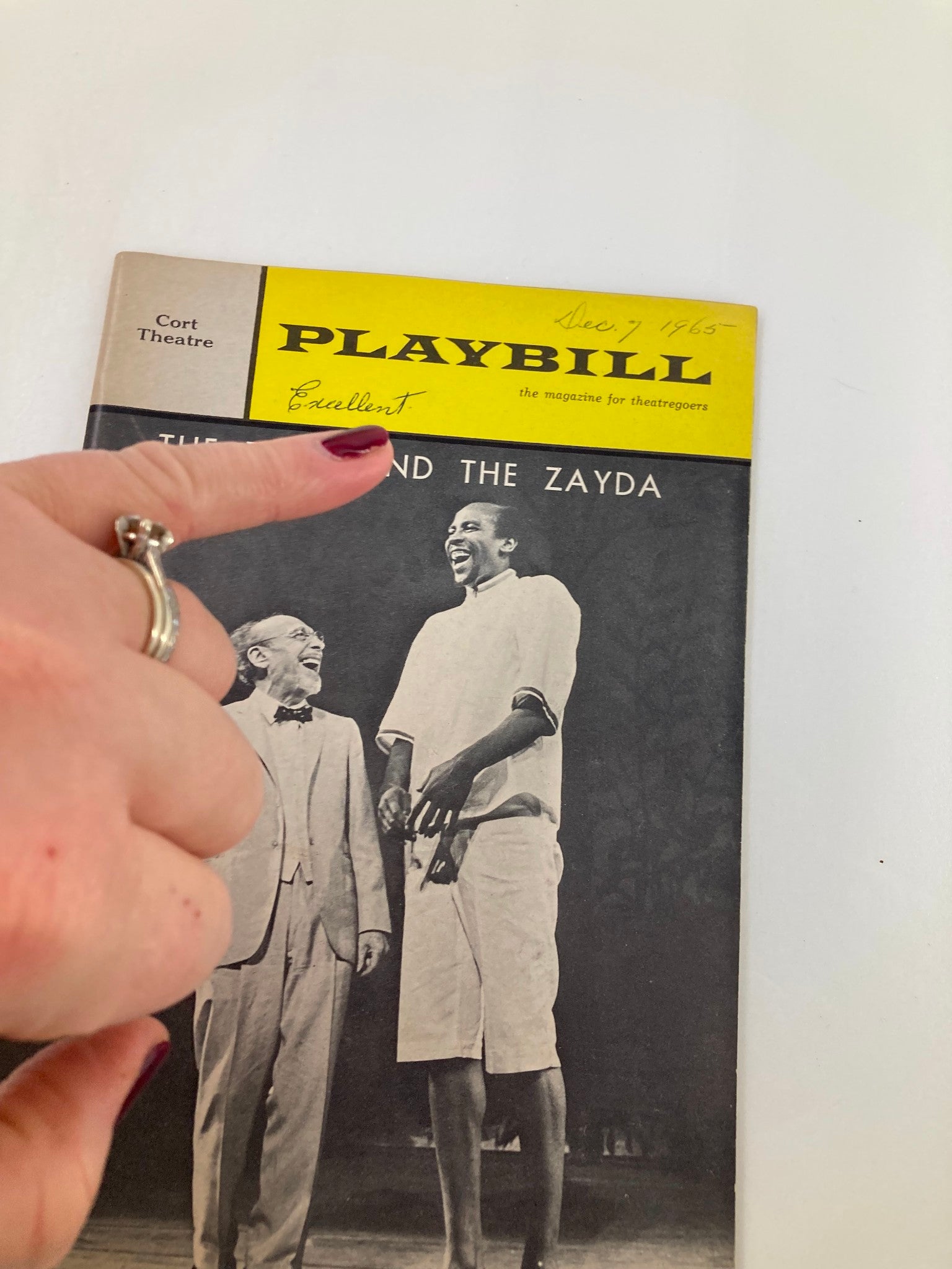 1965 Playbill Cort Theatre Menasha Skulnik in The Zulu and The Zayda