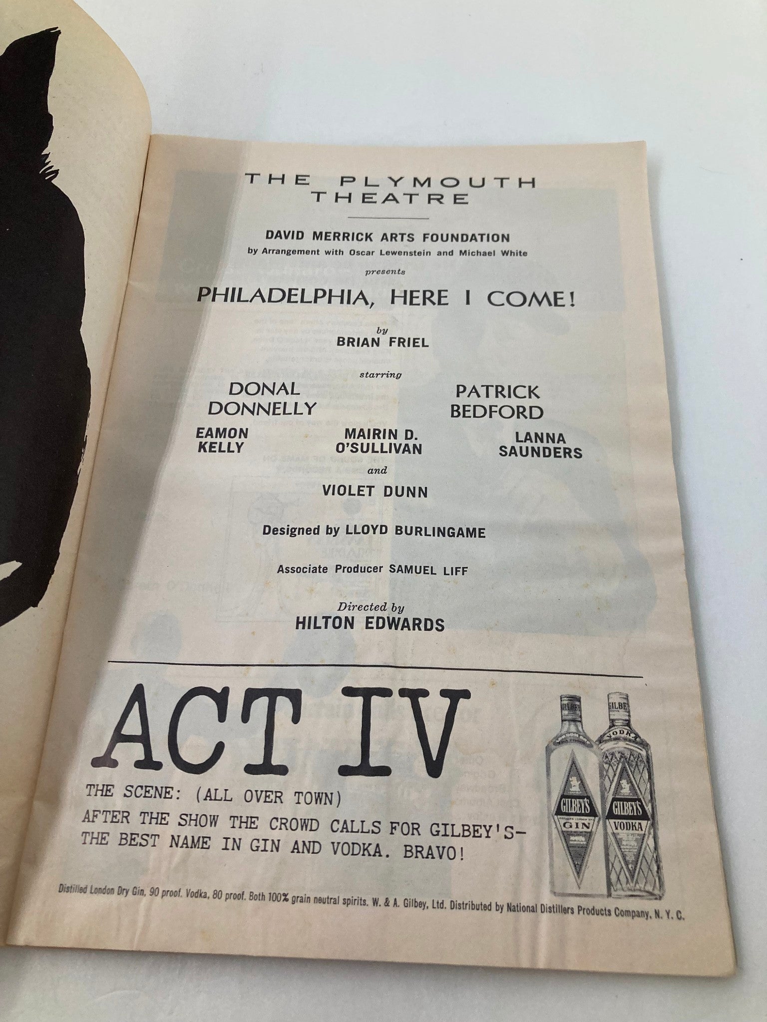 1966 Playbill The Plymouth Theatre Donald Donnelly in Philadelphia, Here I Come