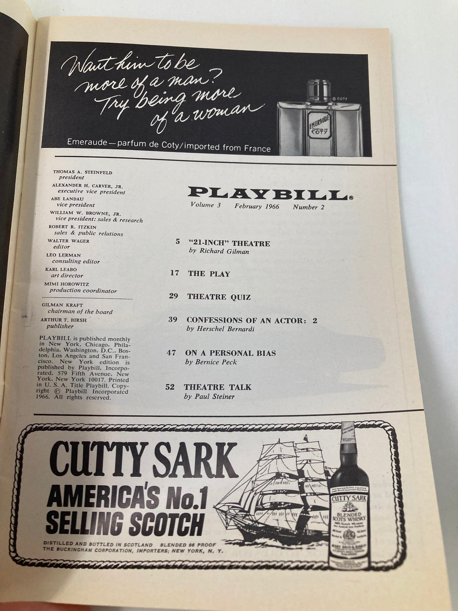 1966 Playbill Royale Theatre Lauren Bacall and Barry Nelson in Cactus Flower