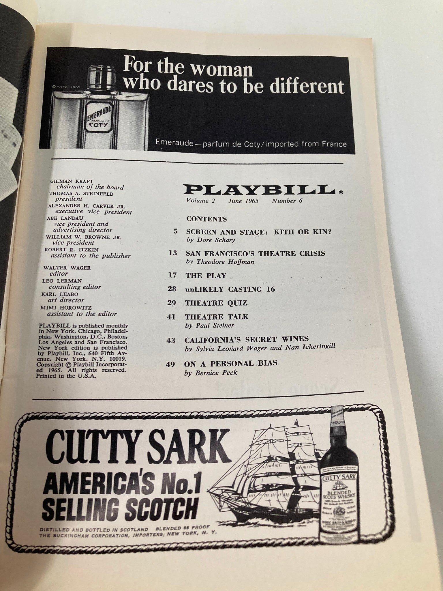 1965 Playbill St. James Theatre Carol Channing, Jerry Dodge in Hello, Dolly!