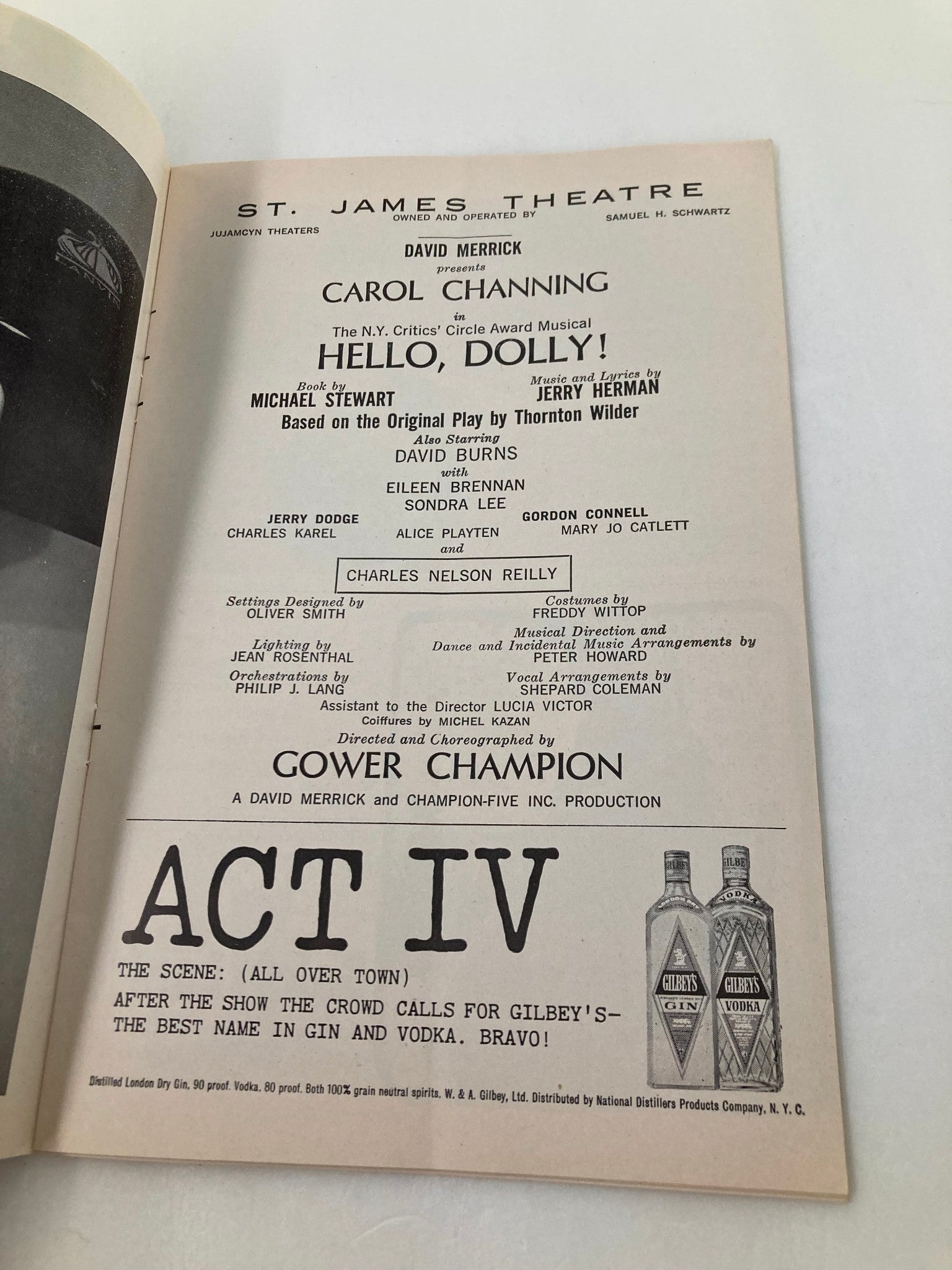 1965 Playbill St. James Theatre Carol Channing, Jerry Dodge in Hello, Dolly!