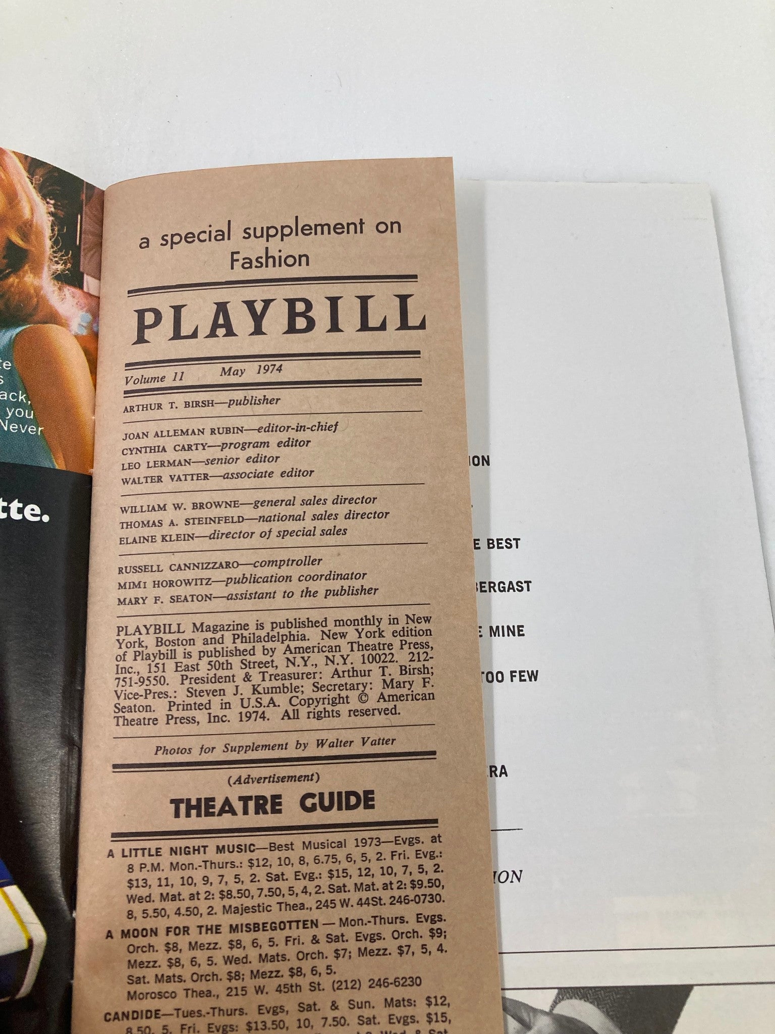 1974 Playbill Plymouth Theatre Peter Cook and Dudley Moore in Good Evening