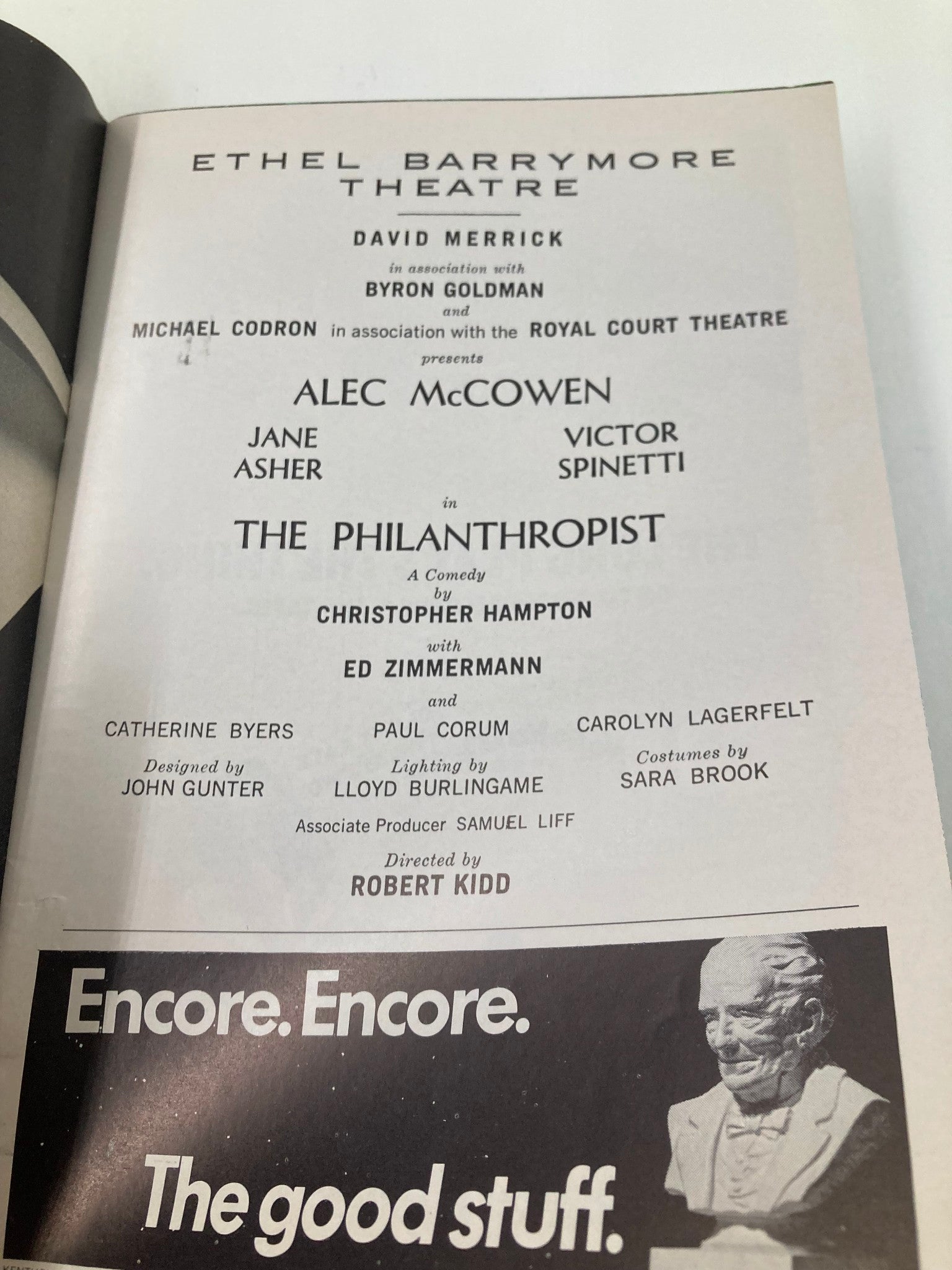 1971 Playbill Ethel Barrymore Theatre Alec McCowen in The Philanthropist