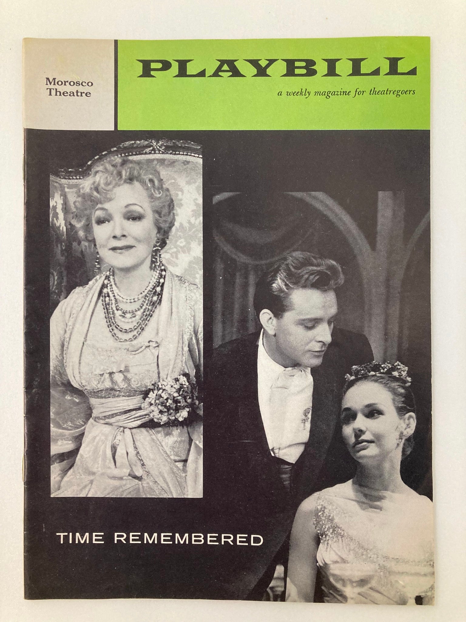 1958 Playbill Moroco Theatre Helen Hayes, Richard Burton in Time Remembered