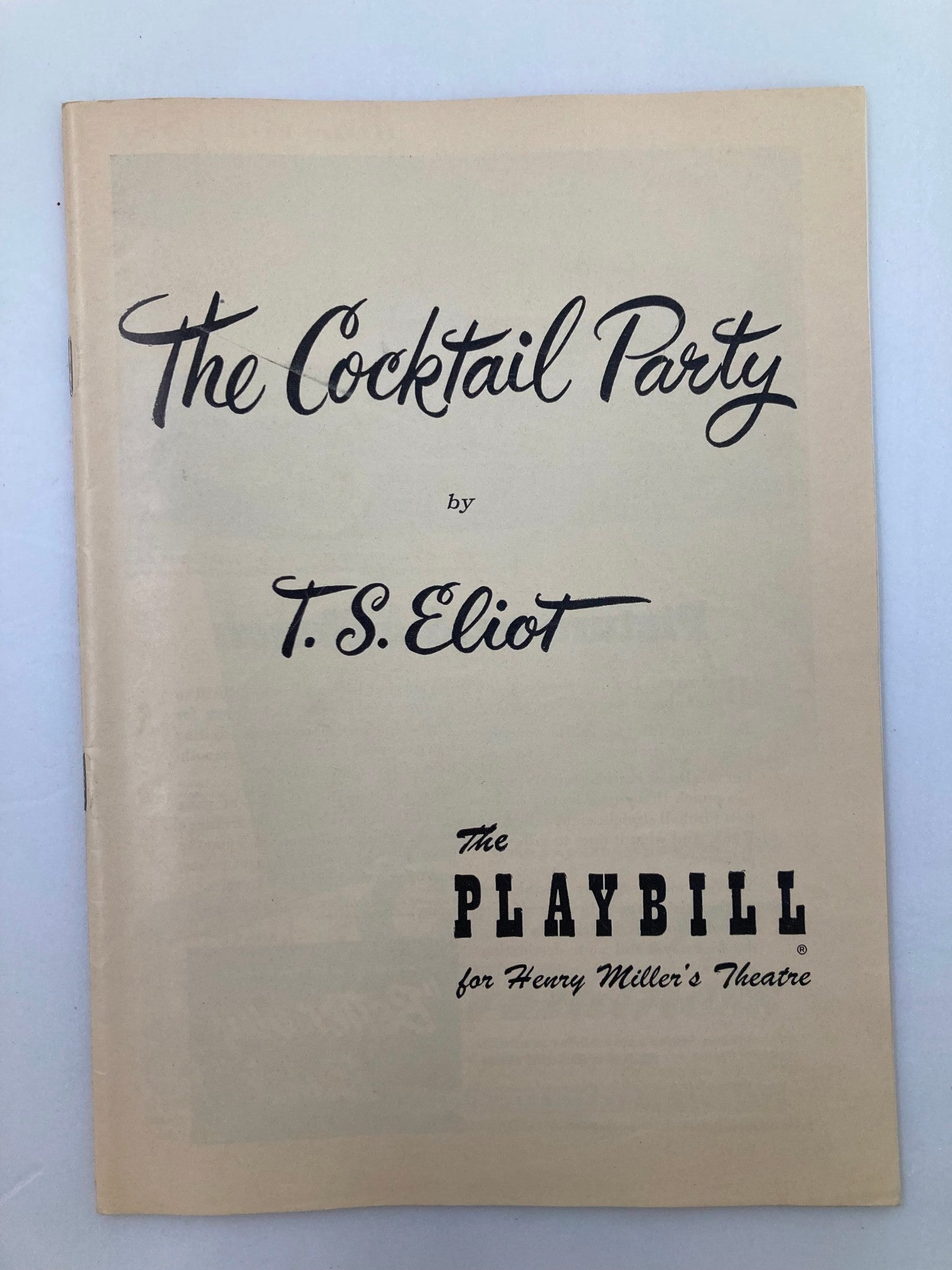 1950 Playbill Henry Miller's Theatre Henry Daniell in The Cocktail Party