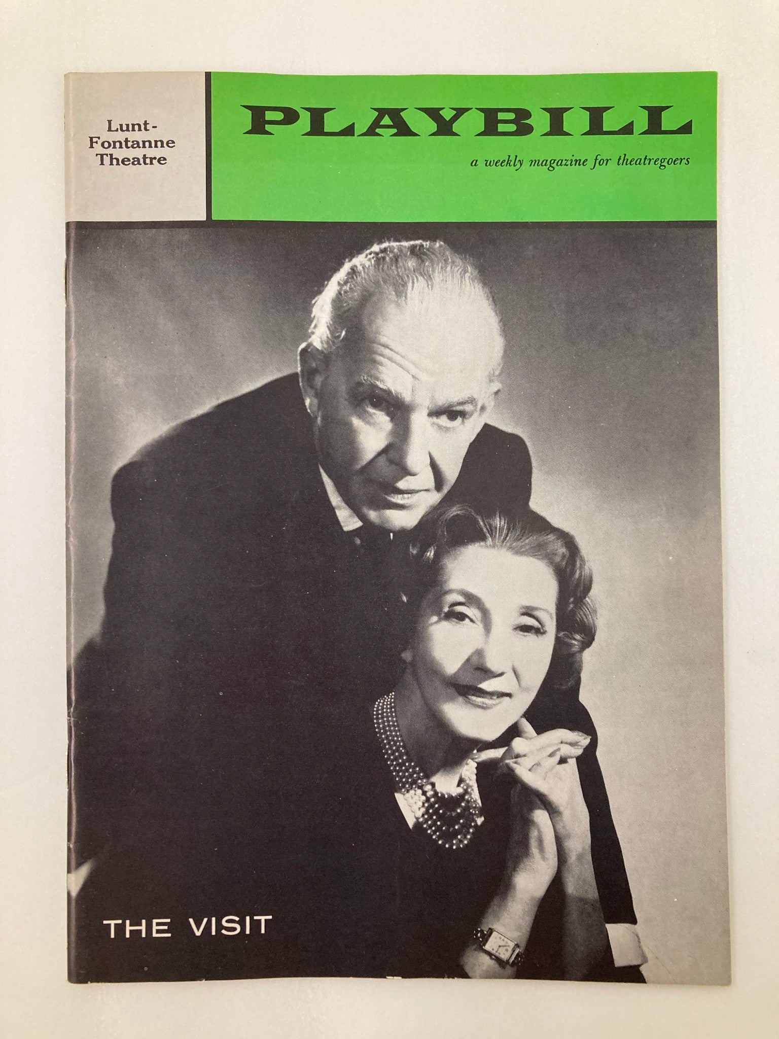 1958 Playbill Lunt-Fontanne Theatre Alfred Lunt, Lynn Fontanne in The Visit