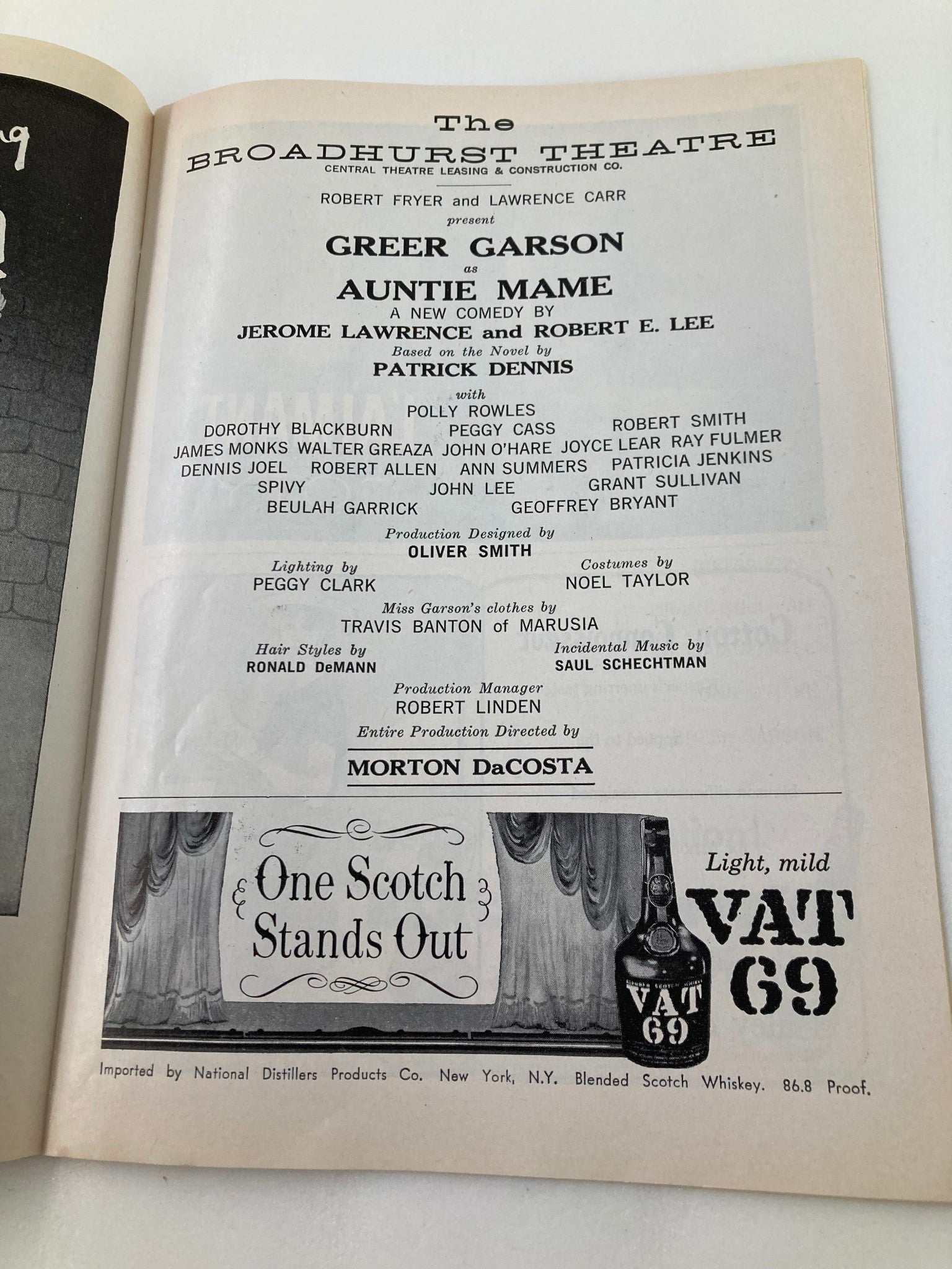 1958 Playbill The Broadhurst Theatre Greer Garson as Auntie Mame