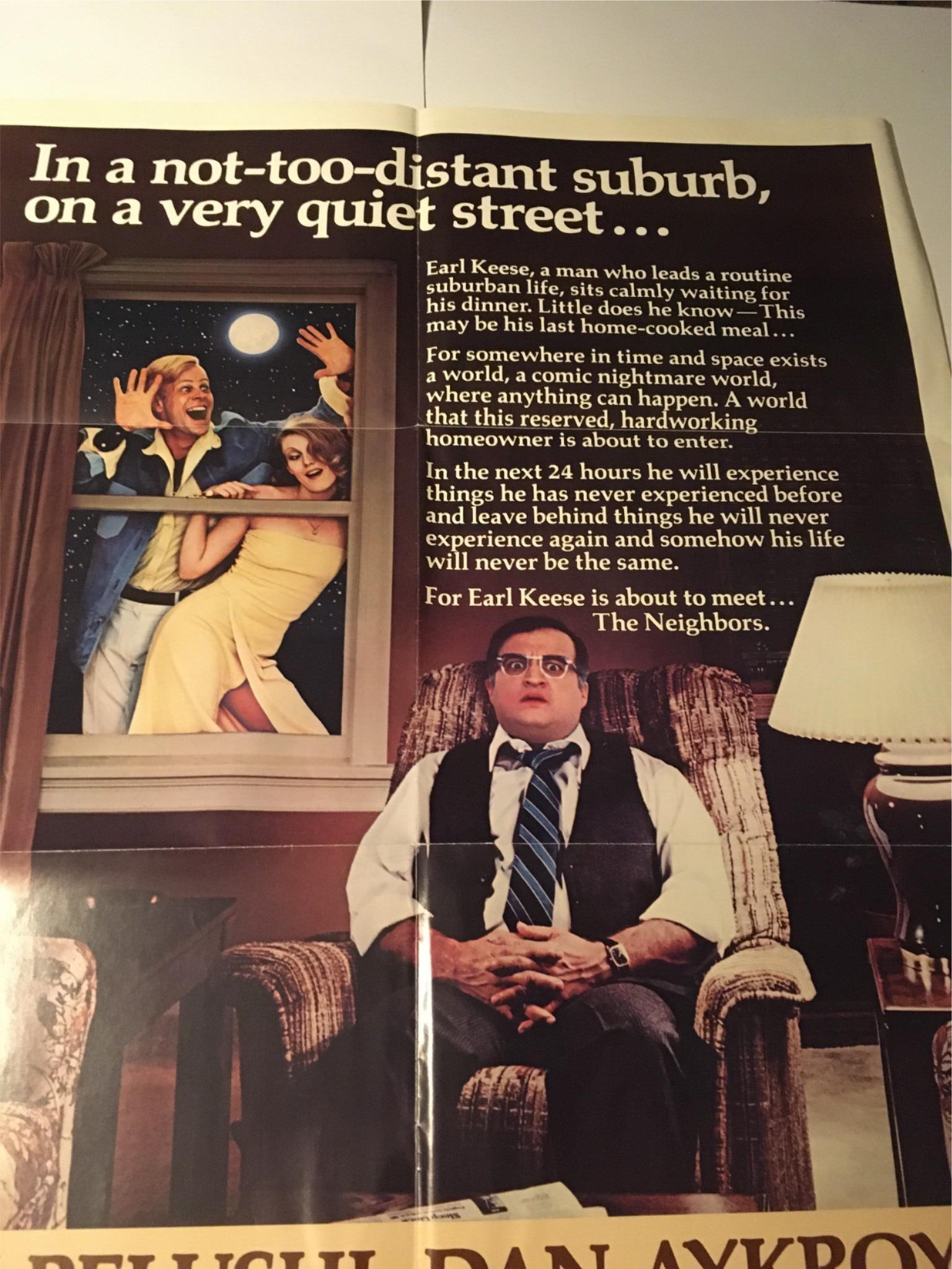 1981 Neighbors 41" x 27" Original Movie Poster John Belushi, Dan Aykroyd