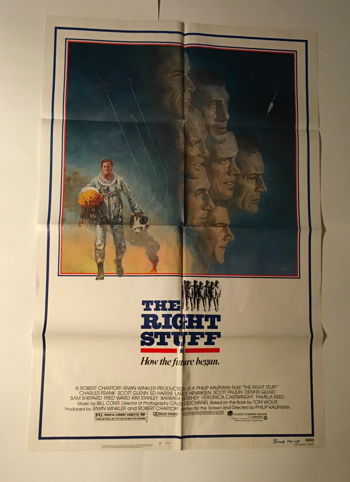 1983 The Right Stuff 41" x 27" Original Movie Poster Charles Frank