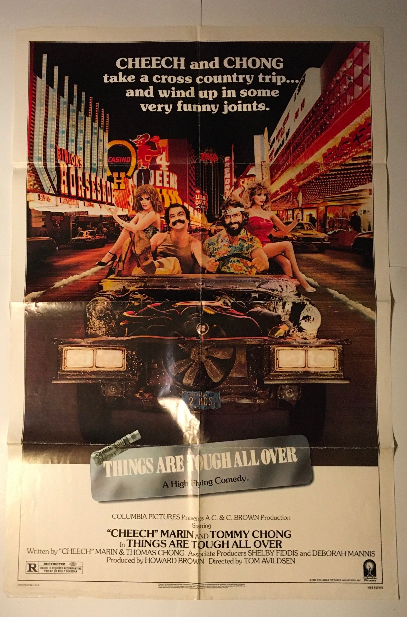 1982 Things are Tough All Over 41" x 27" Original Movie Poster Cheech and Chong