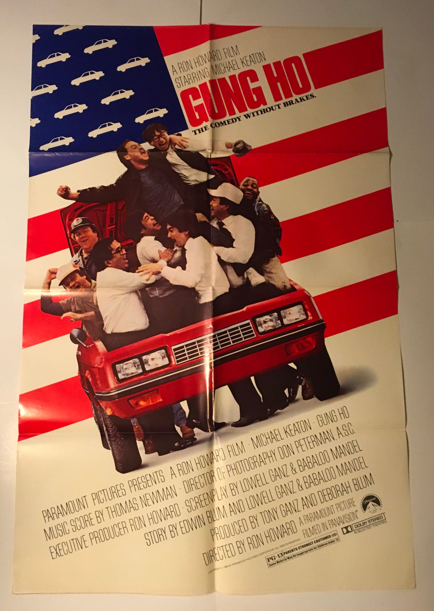1986 Gung Ho 41" x 27" Original Movie Poster Michael Keaton