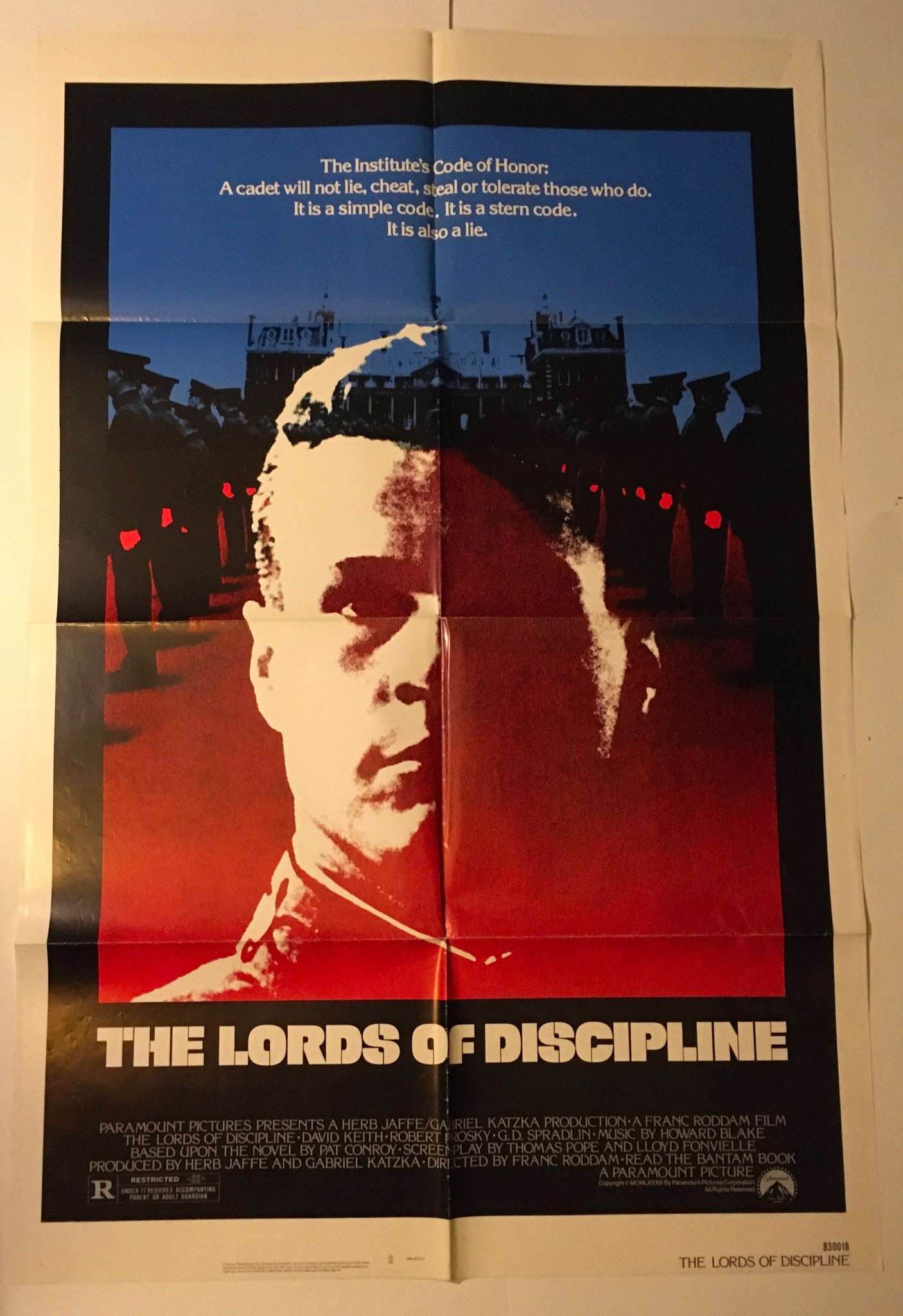 1983 The Lords of Discipline 41" x 27" Original Movie Poster David Keith