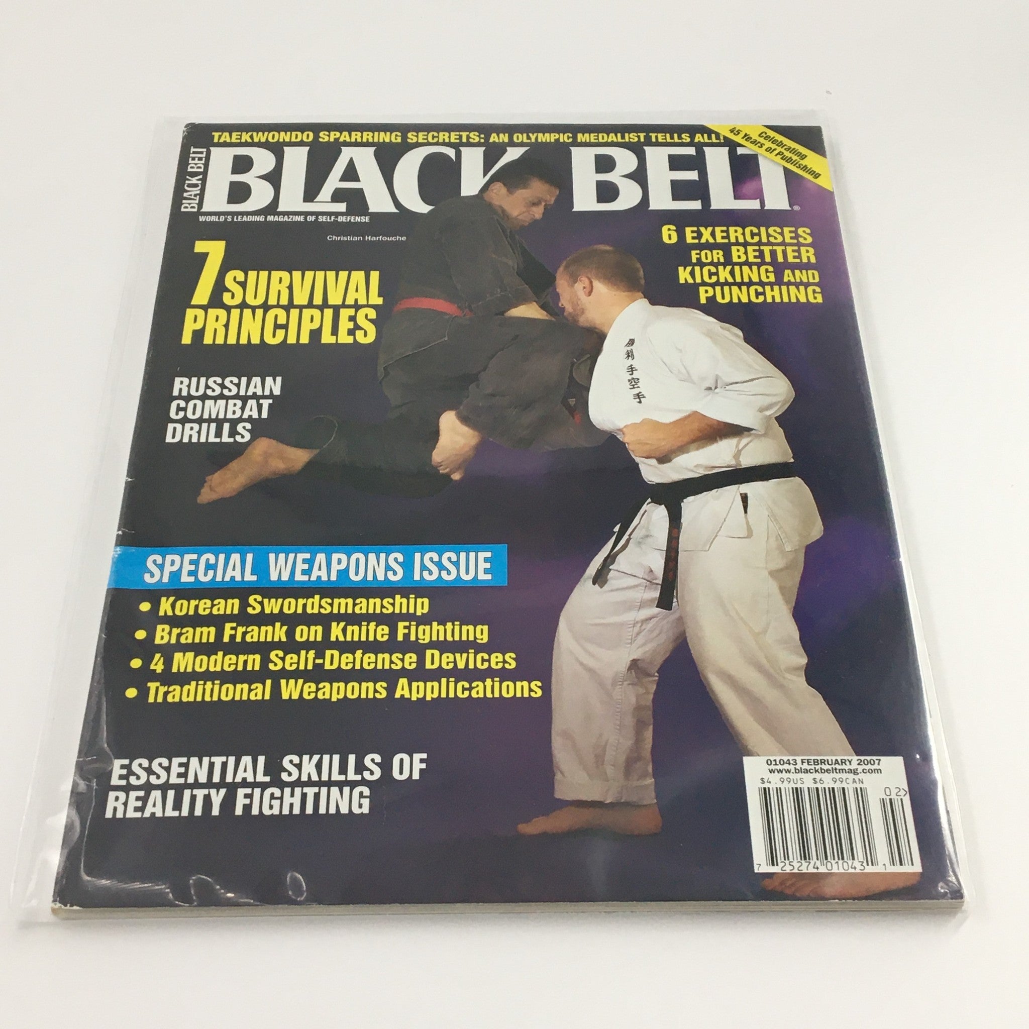 Black Belt Magazine February 2007 Christian Harfouche Combat Drill, Newsstand