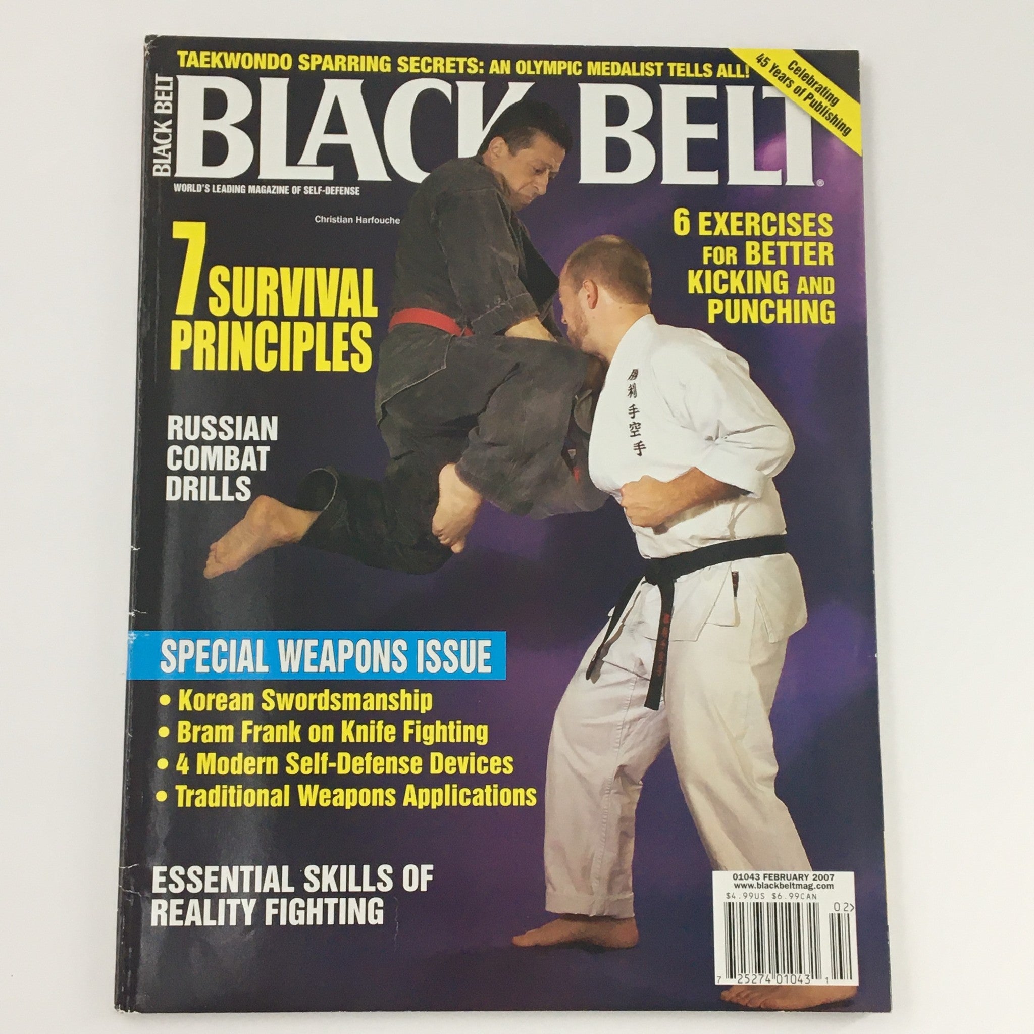 Black Belt Magazine February 2007 Christian Harfouche Combat Drill, Newsstand