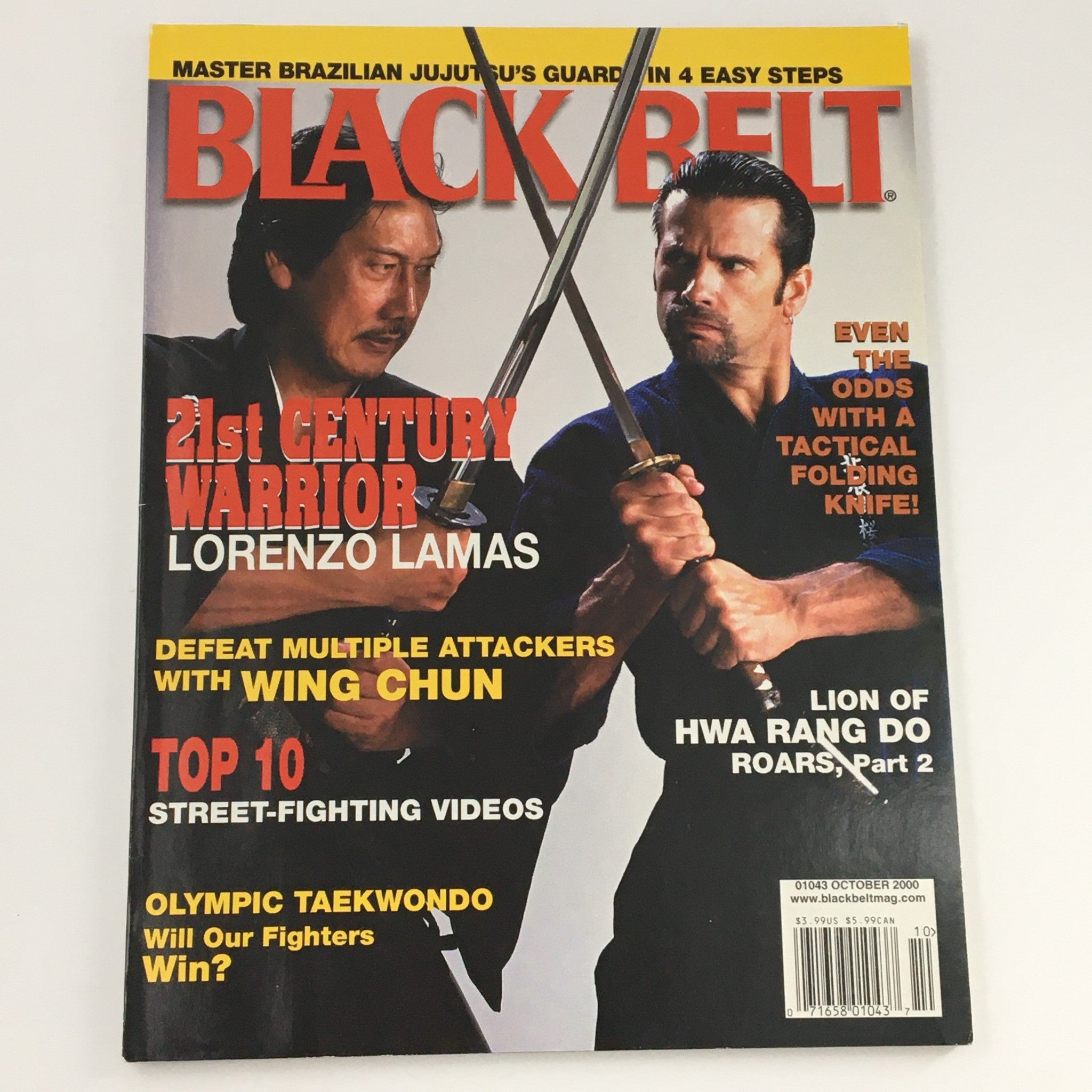 Black Belt Magazine October 2000 21st Century Warrior Lorenzo Lamas, Newsstand