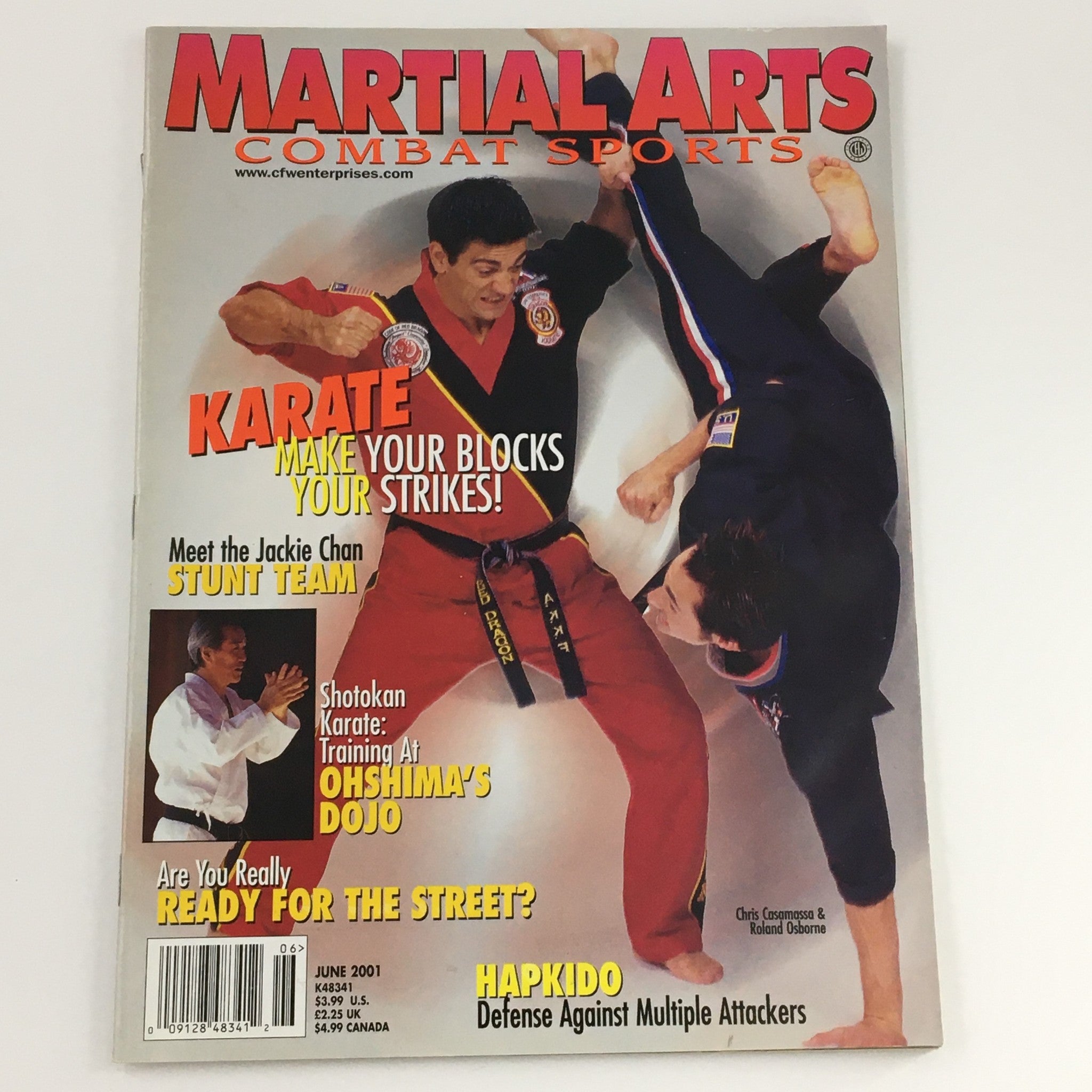 Martial Arts Combat Sports Magazine June 2001 Chris Casamasa Cover, Newsstand