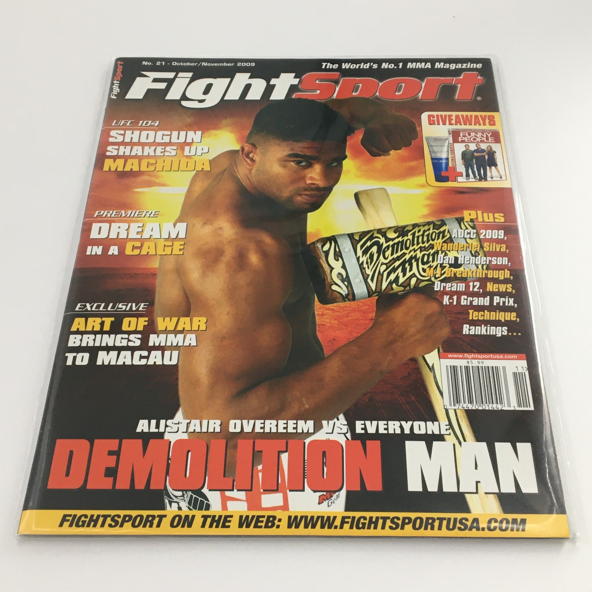 Fight Sport Magazine October November 2009 Alistair Overeem Feature, Newsstand