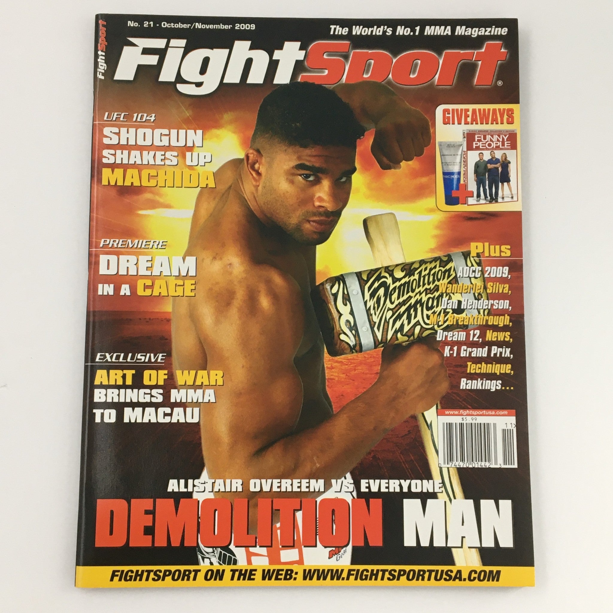 Fight Sport Magazine October November 2009 Alistair Overeem Feature, Newsstand